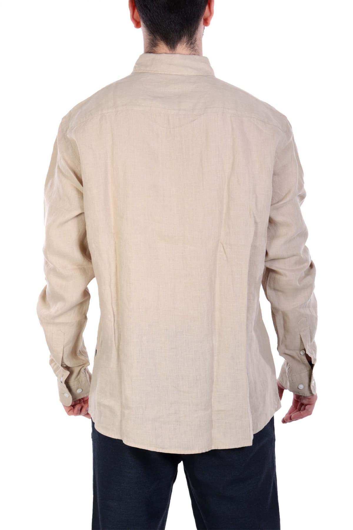 BOSS ΠΟΥΚΑΜΙΣΟ BUTTON DOWN ΛΙΝΟ SLIM FIT H-ROAN-BD-E-C1-243 ΜΠΕΖ