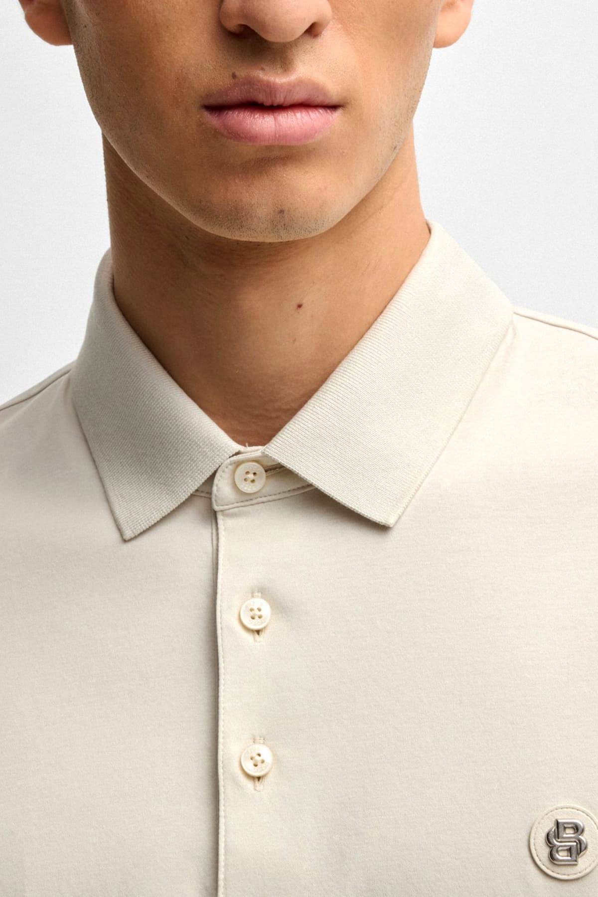 BOSS POLO REGULAR FIT C-PARRIS 01 ΕΚΡΟΥ