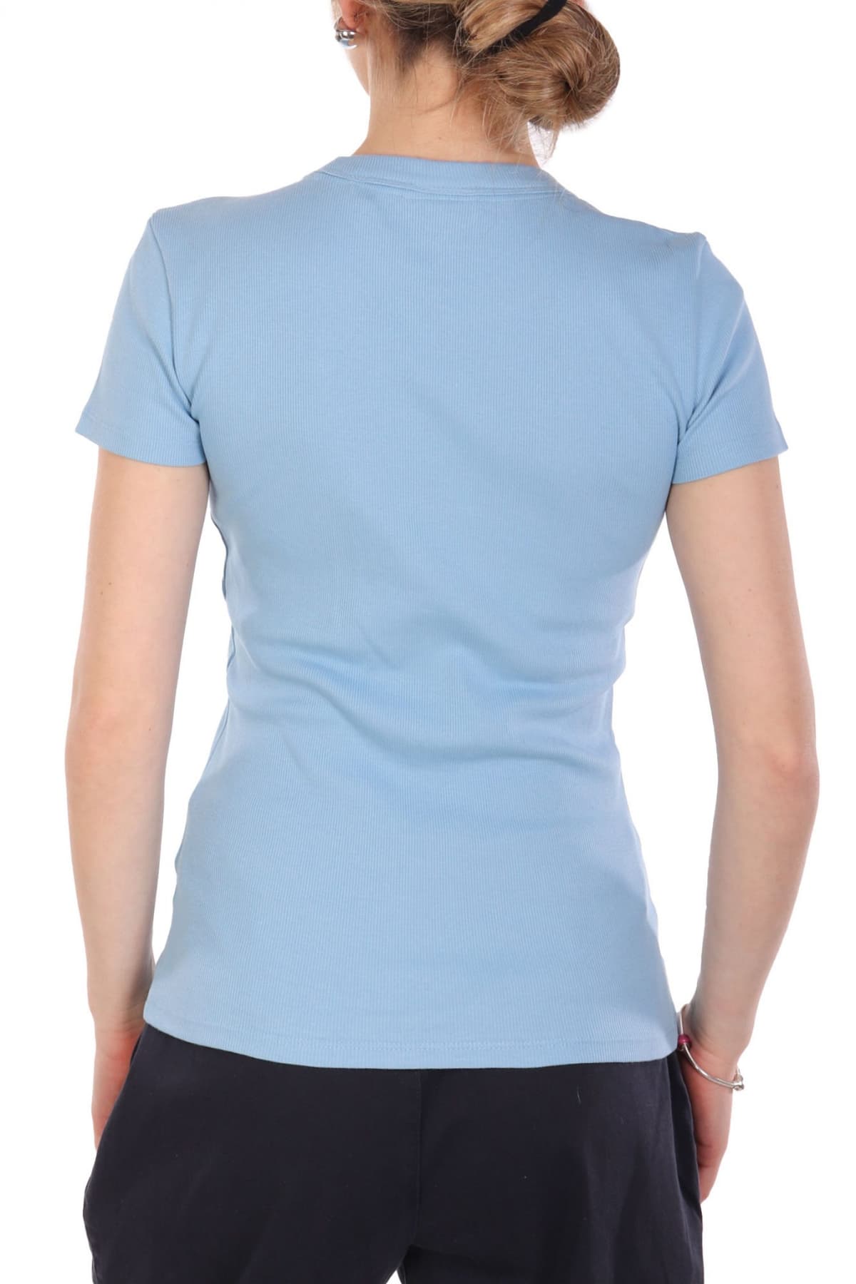 HUGO BLUE T-SHIRT EASY TEE_B JERSEY LOGO ΑΝΟΙΧΤΟ ΜΠΛΕ