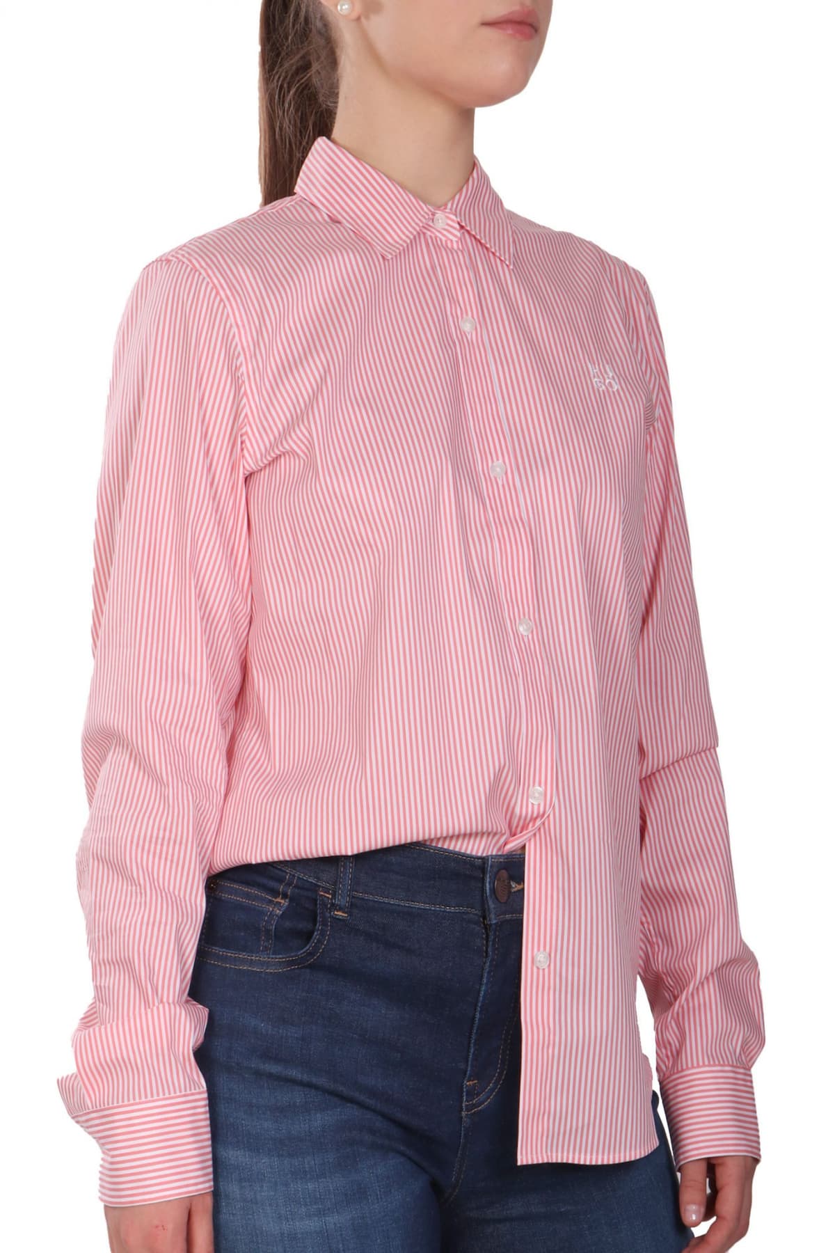 HUGO ΠΟΥΚΑΜΙΣΟ THE ESSENTIAL SHIRT ΡΙΓΑ LOGO ΡΟΖ