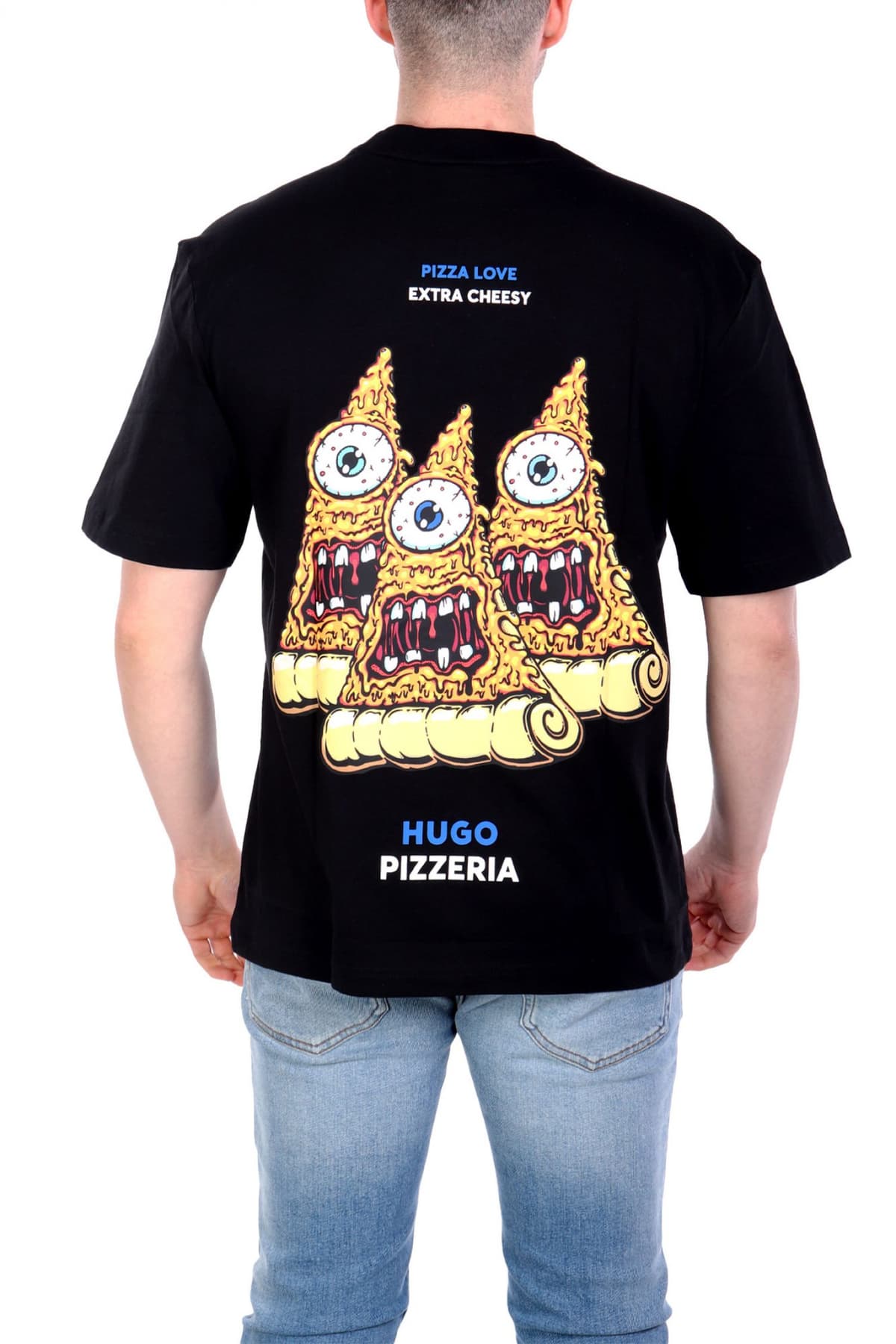 HUGO BLUE T-SHIRT NIZZERIO ΜΑΥΡΟ