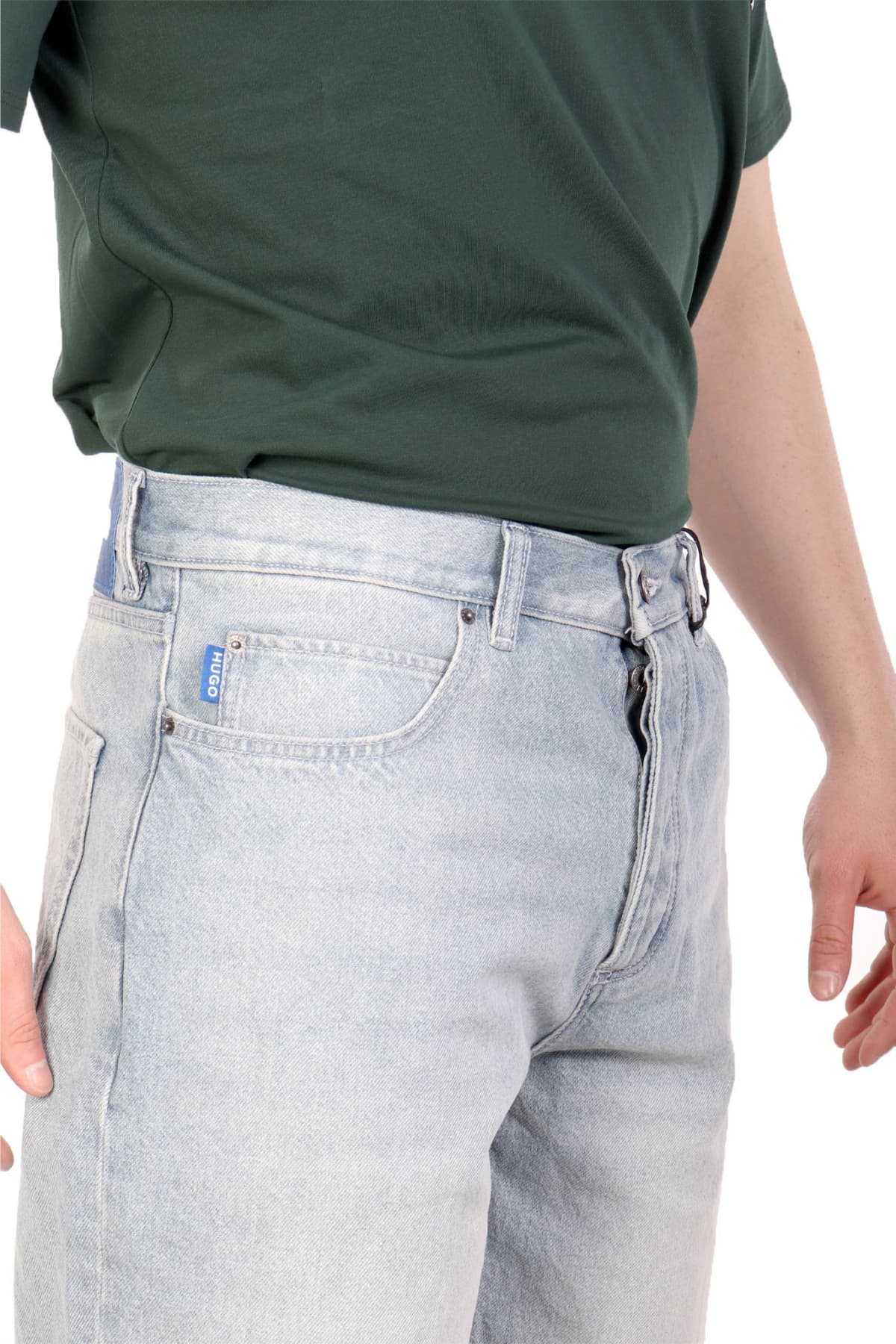 HUGO BLUE ΒΕΡΜΟΥΔΑ JEANS SKATE SHORTS ΓΑΛΑΖΙΟ