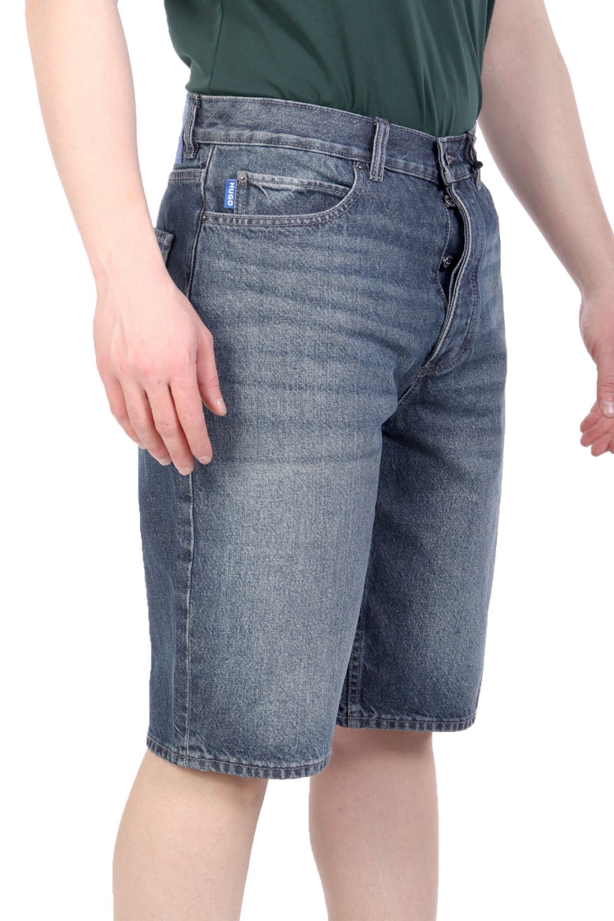 HUGO BLUE ΒΕΡΜΟΥΔΑ JEANS SKATE SHORTS ΜΠΛΕ