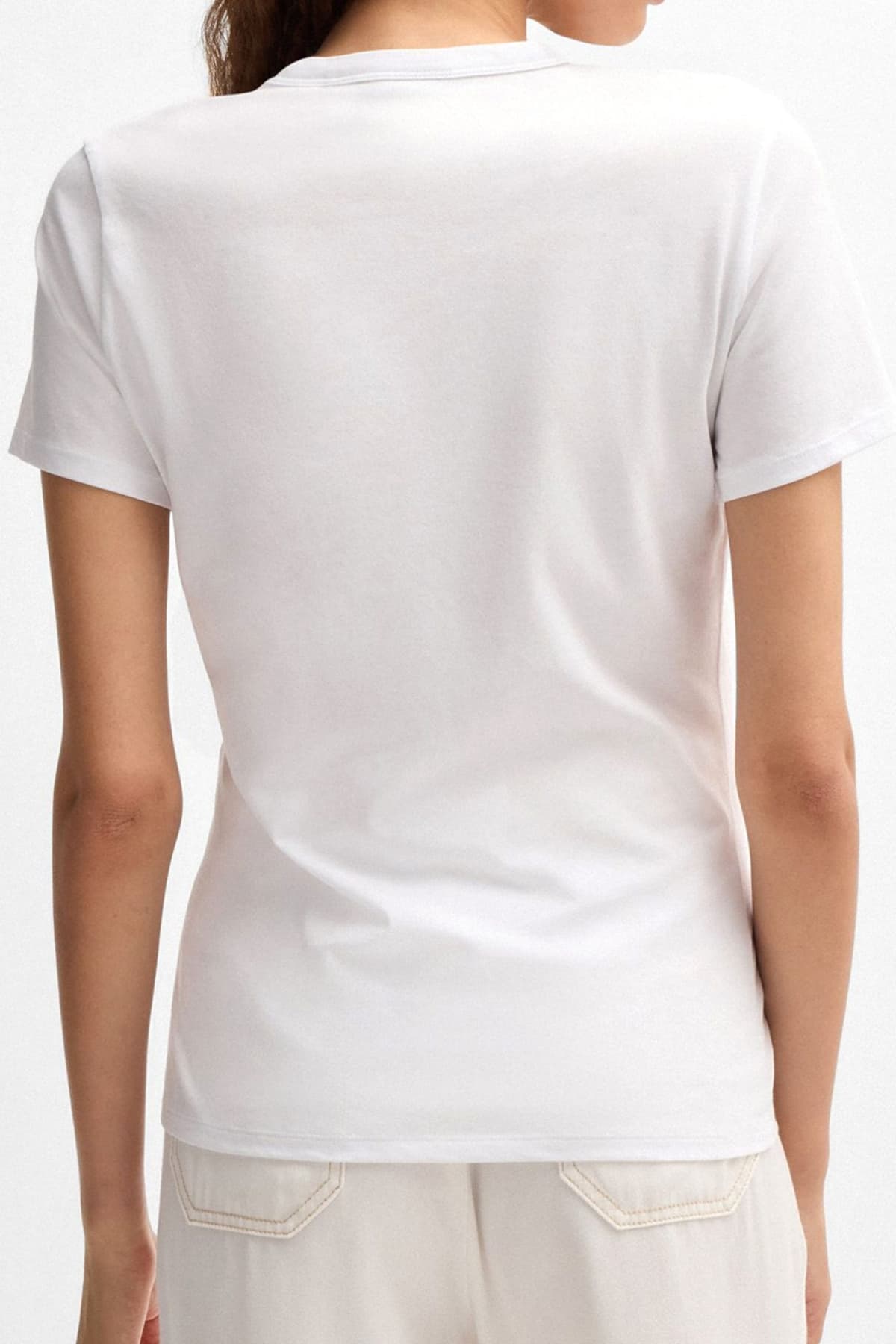 BOSS T-SHIRT C_ELOGO_PRINT_7 LOGO ΛΕΥΚΟ