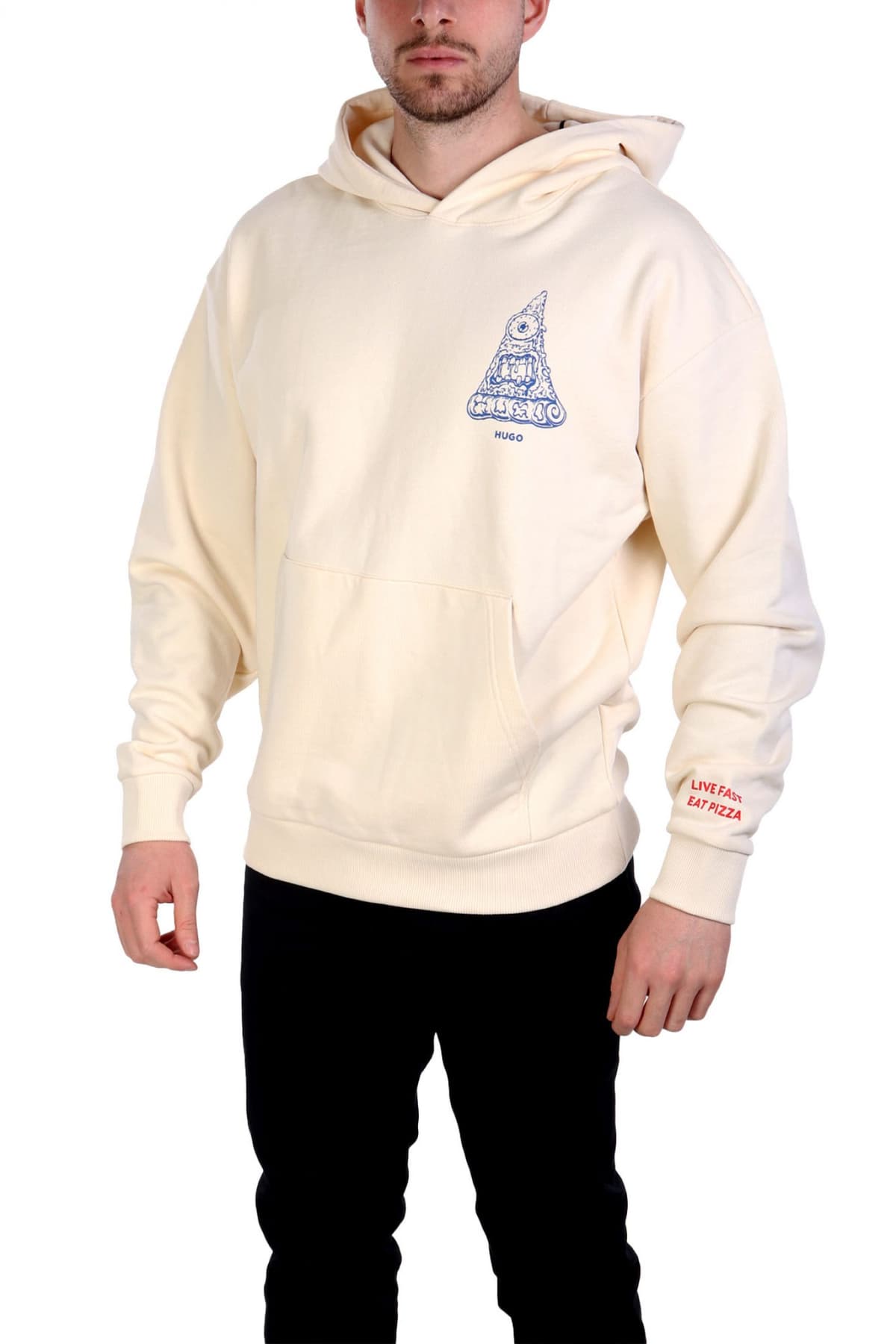 HUGO BLUE ΦΟΥΤΕΡ HOODIE NIZZERIOHOOD ΕΚΡΟΥ