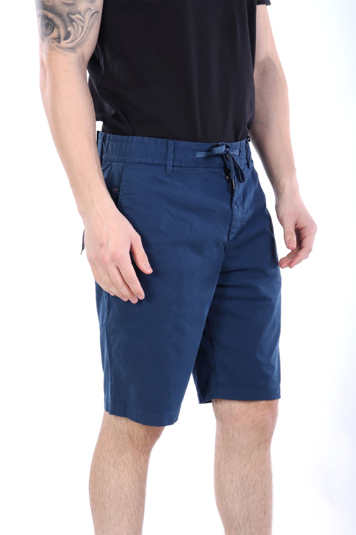 BOSS CASUAL ΒΕΡΜΟΥΔΑ CHINO TAPERED FIT CHINO-TAPERED-DS-1-S ΡΟΥΑ ΜΠΛΕ