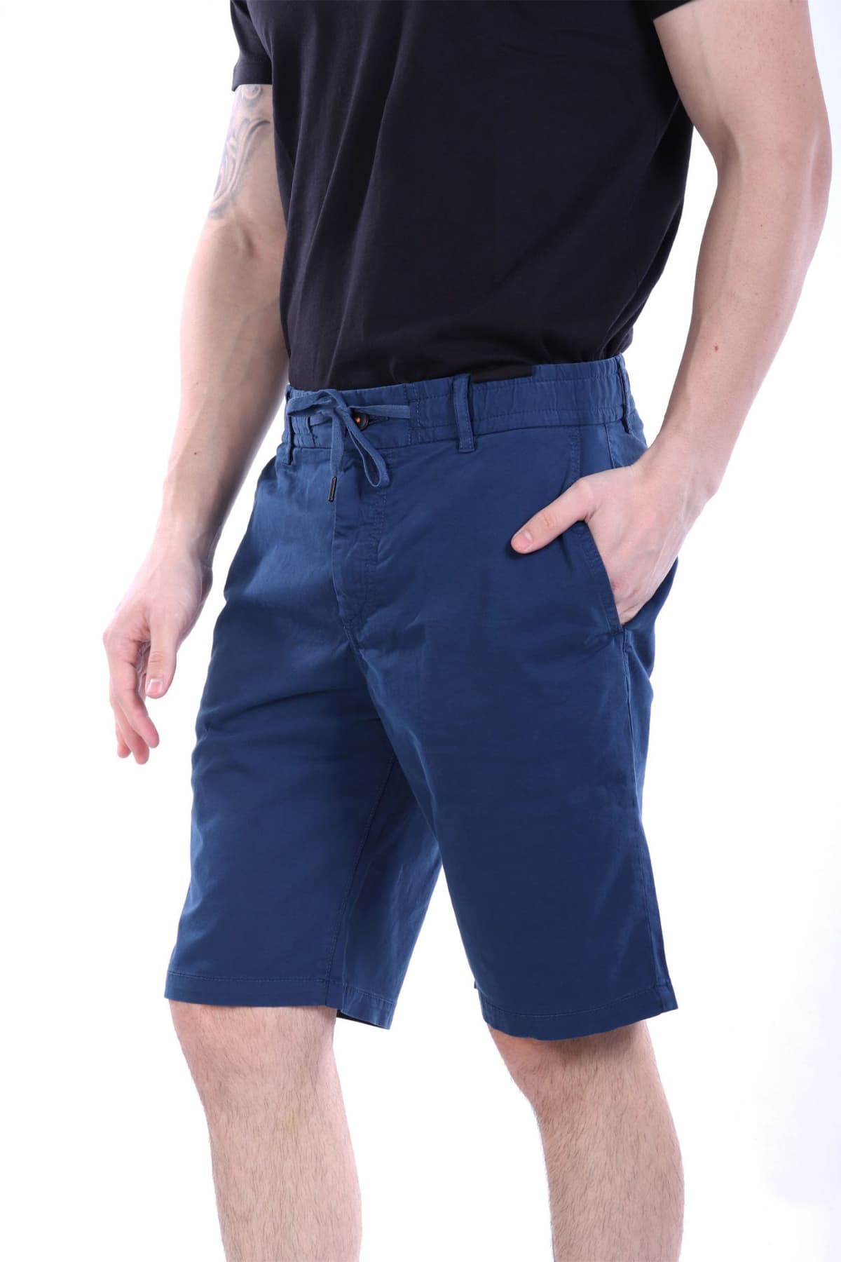 BOSS CASUAL ΒΕΡΜΟΥΔΑ CHINO TAPERED FIT CHINO-TAPERED-DS-1-S ΡΟΥΑ ΜΠΛΕ