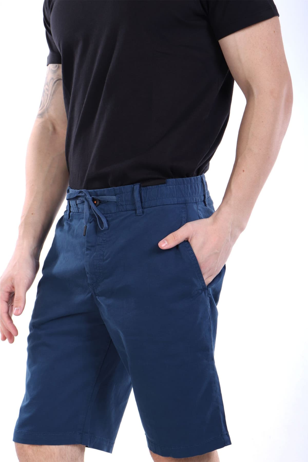 BOSS CASUAL ΒΕΡΜΟΥΔΑ CHINO TAPERED FIT CHINO-TAPERED-DS-1-S ΡΟΥΑ ΜΠΛΕ