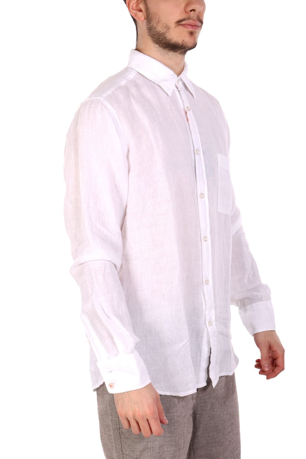 BOSS CASUAL ΠΟΥΚΑΜΙΣΟ ΛΙΝΟ REGULAR FIT RELEGANT 6 M ΛΕΥΚΟ