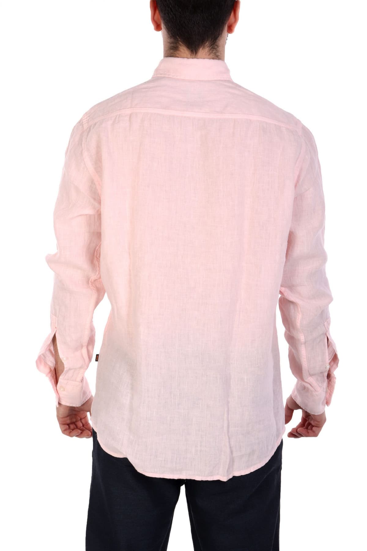 BOSS CASUAL ΠΟΥΚΑΜΙΣΟ ΛΙΝΟ REGULAR FIT RELEGANT 6 M ΡΟΖ