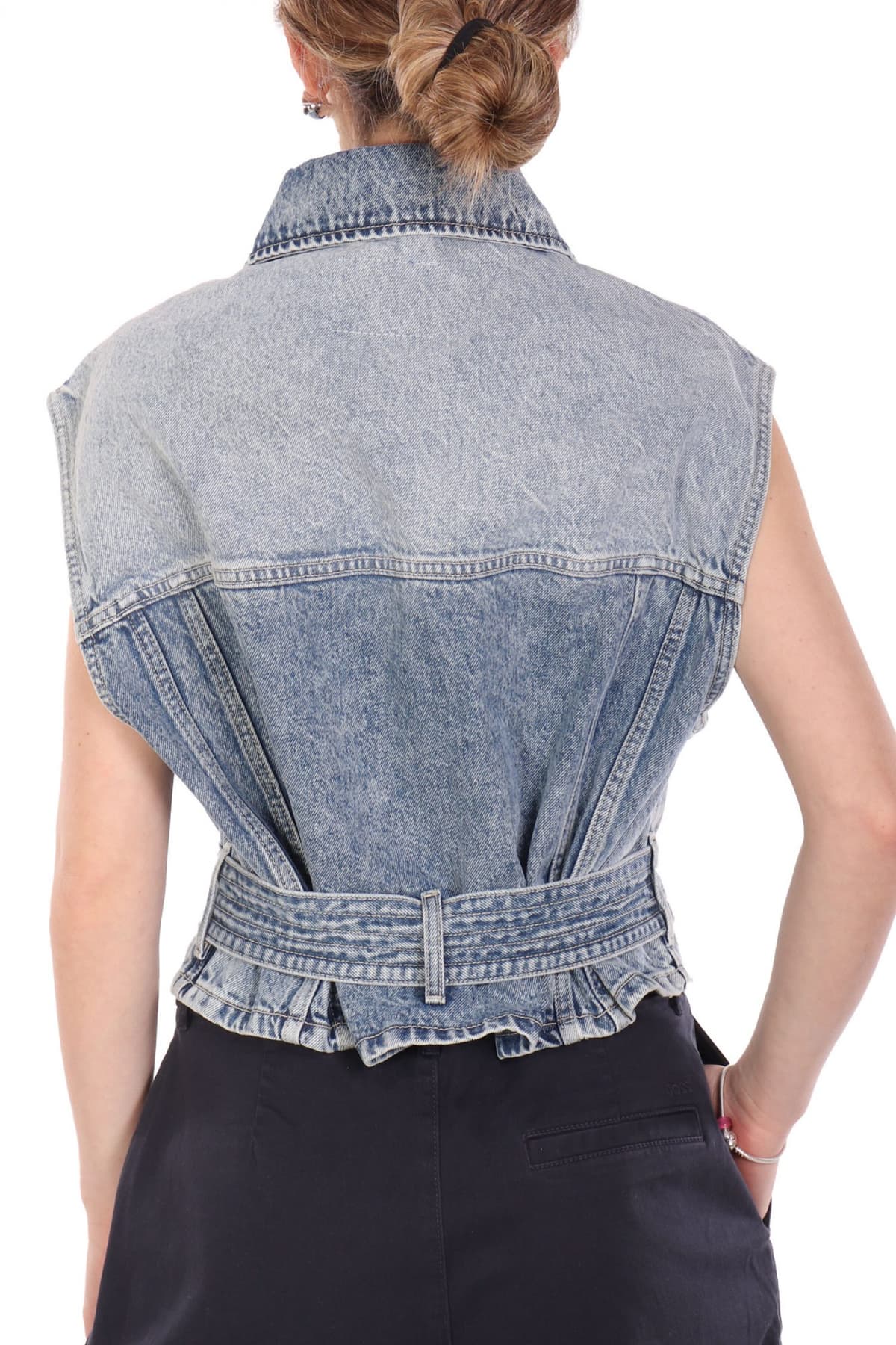 HUGO BLUE JACKET JEANS GARMONIA_B ΑΜΑΝΙΚΟ ΜΕ ΖΩΝΗ ΜΠΛΕ