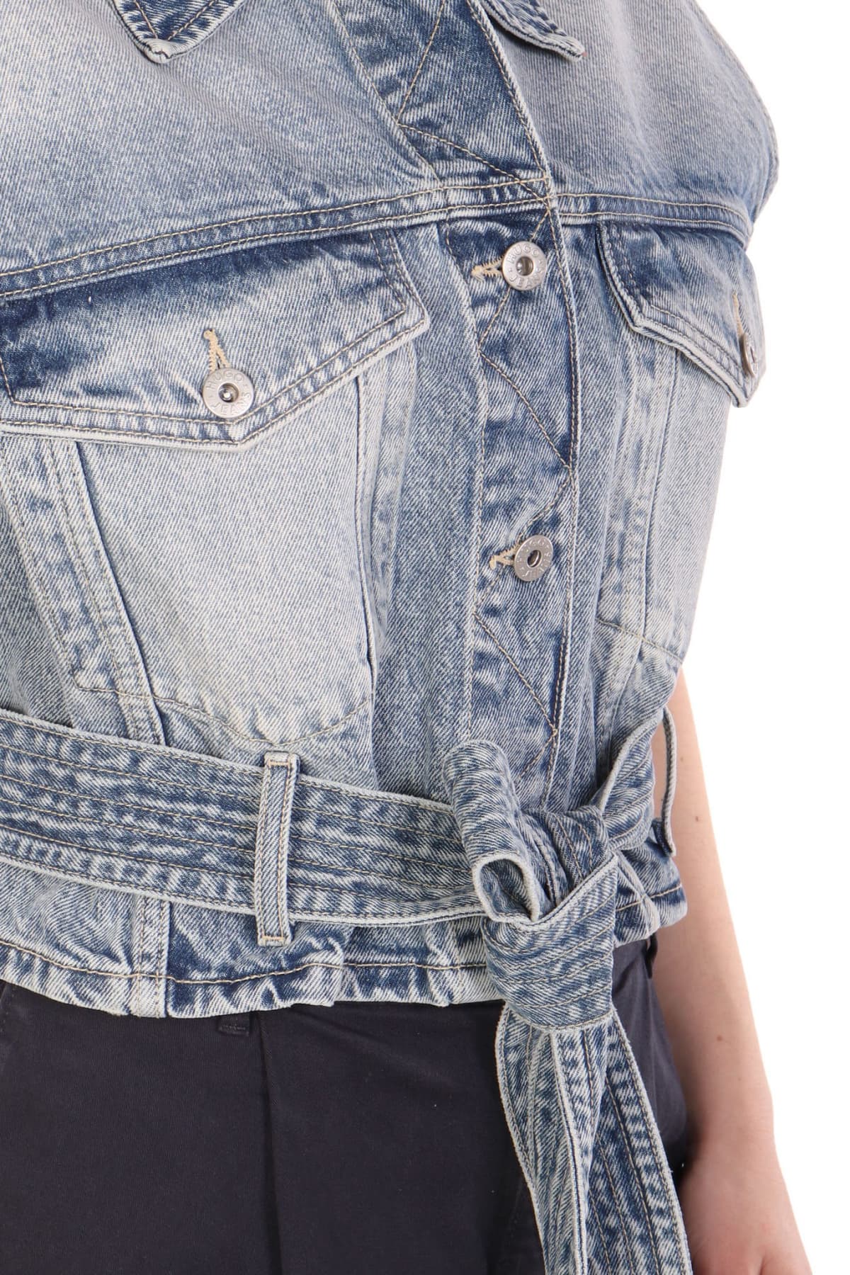 HUGO BLUE JACKET JEANS GARMONIA_B ΑΜΑΝΙΚΟ ΜΕ ΖΩΝΗ ΜΠΛΕ