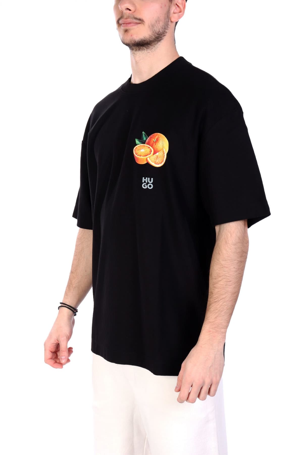 HUGO T-SHIRT DARTIEE LOGO ΜΑΥΡΟ