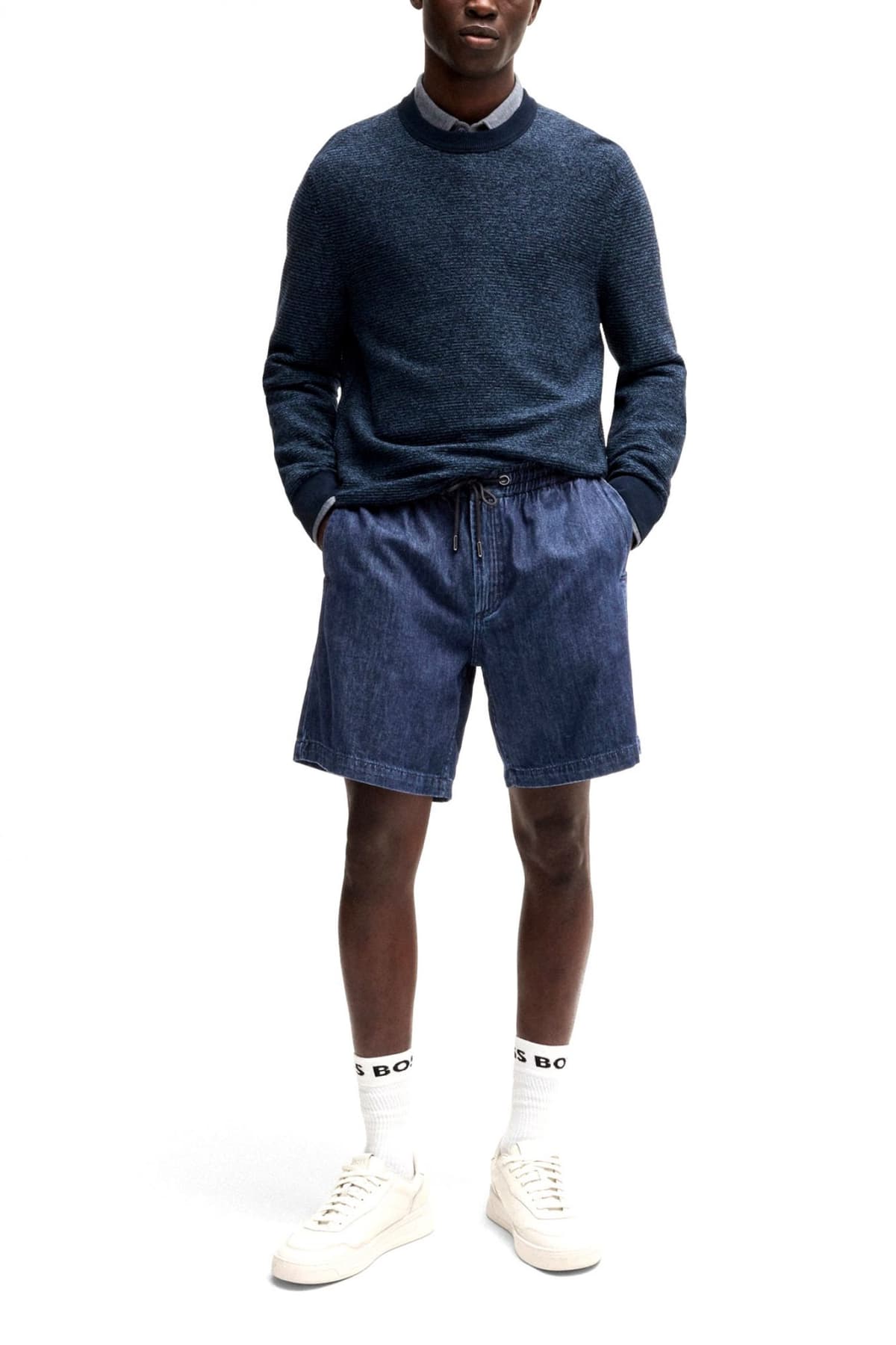 BOSS CASUAL ΒΕΡΜΟΥΔΑ JEANS SANDREW SHORTS BO ΜΠΛΕ