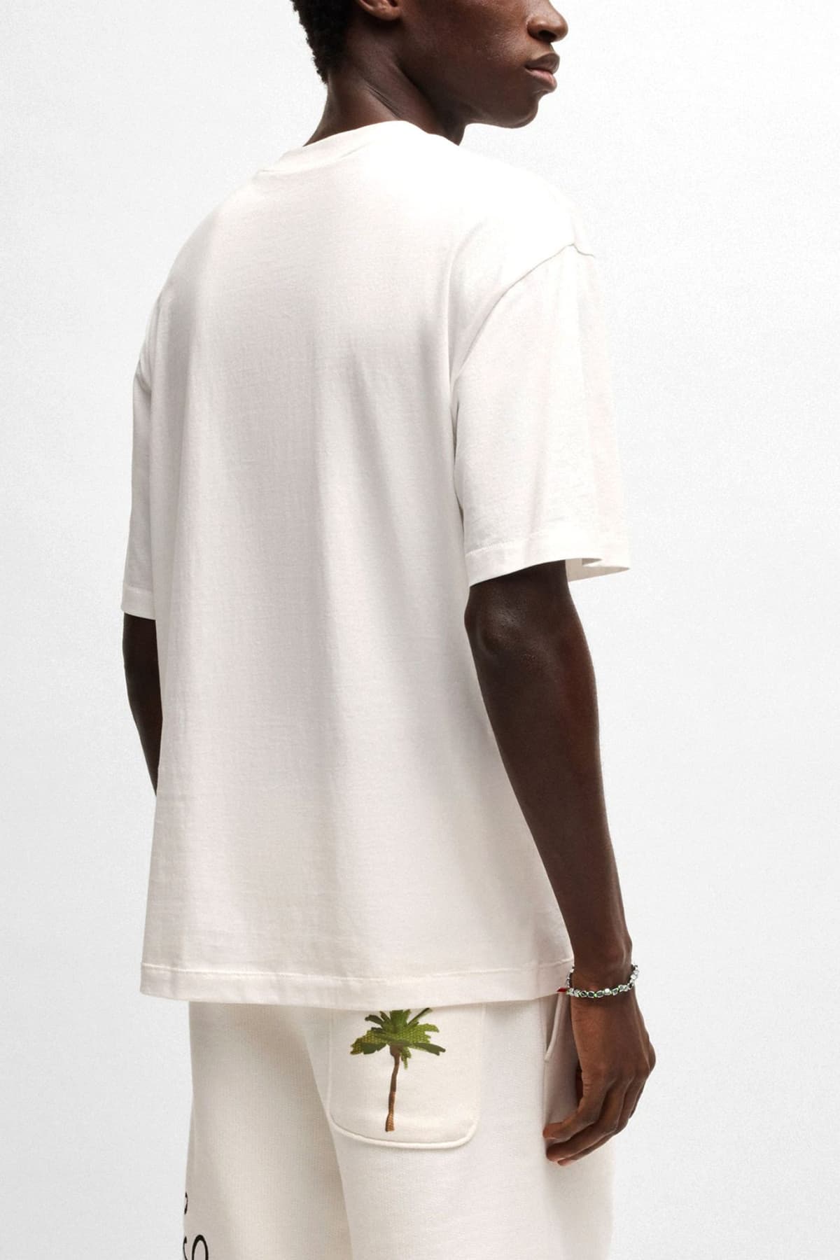 HUGO T-SHIRT DUWOM LOGO ΕΚΡΟΥ