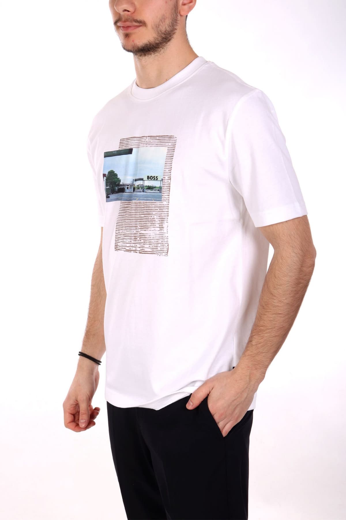 BOSS CASUAL T-SHIRT TE_ONTHEWAY ΛΕΥΚΟ