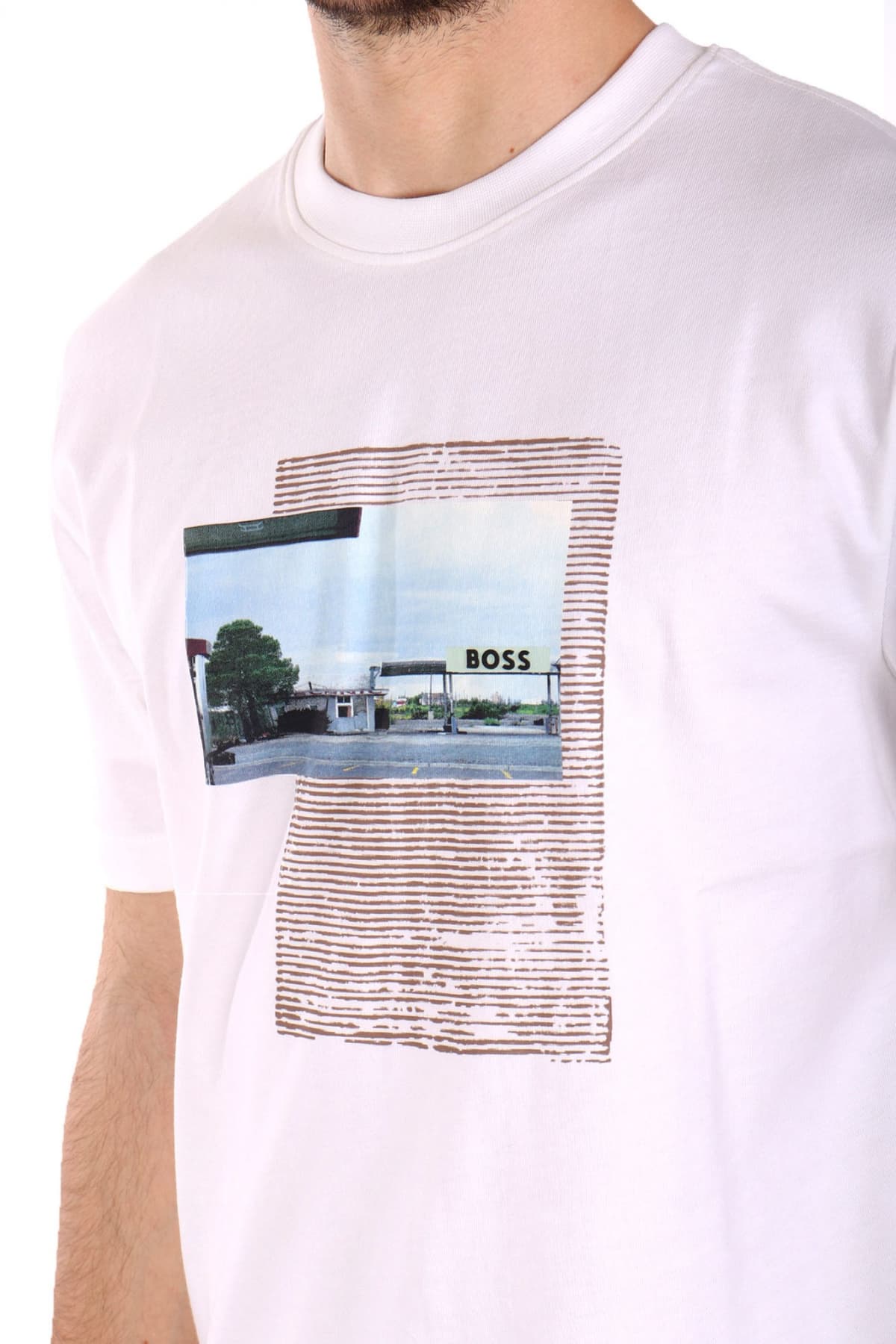 BOSS CASUAL T-SHIRT TE_ONTHEWAY ΛΕΥΚΟ