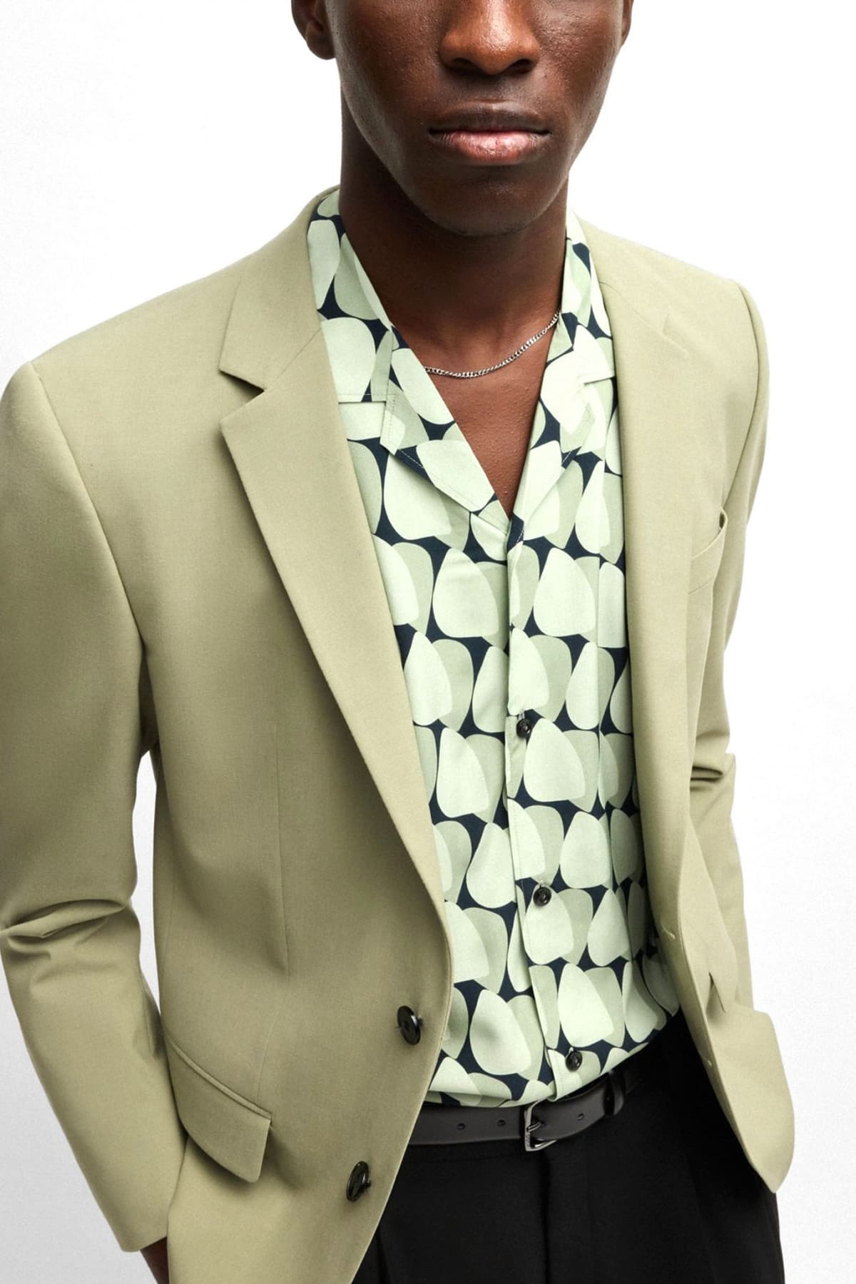 HUGO ΠΟΥΚΑΜΙΣΟ ΚΟΝΤΟΜΑΝΙΚΟ ESPINO ALL OVER PRINT ΠΡΑΣΙΝΟ