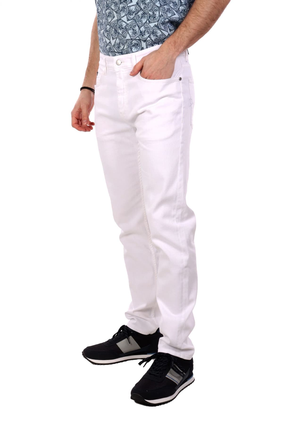 BOSS ΠΑΝΤΕΛΟΝΙ JEANS SLIM FIT H-DELAWARE ΛΕΥΚΟ