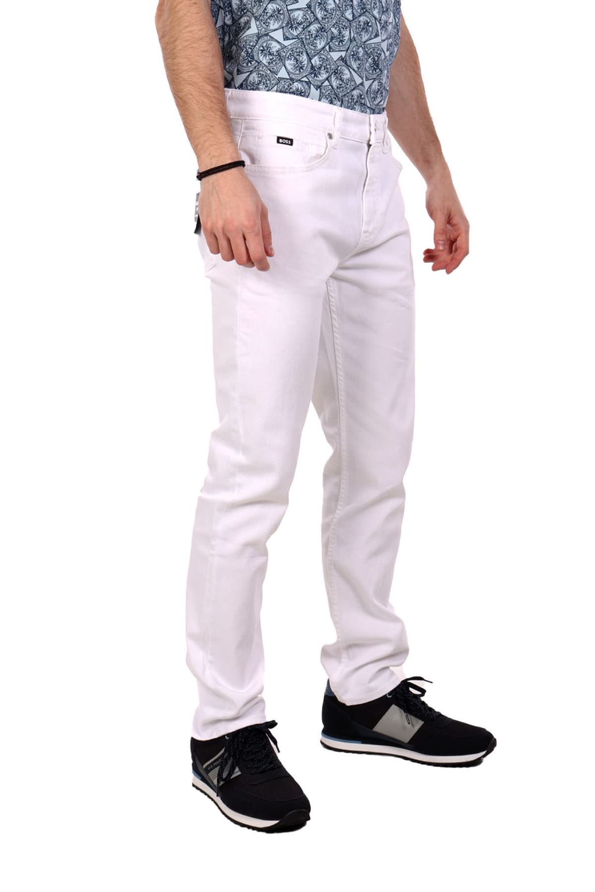 BOSS ΠΑΝΤΕΛΟΝΙ JEANS SLIM FIT H-DELAWARE ΛΕΥΚΟ