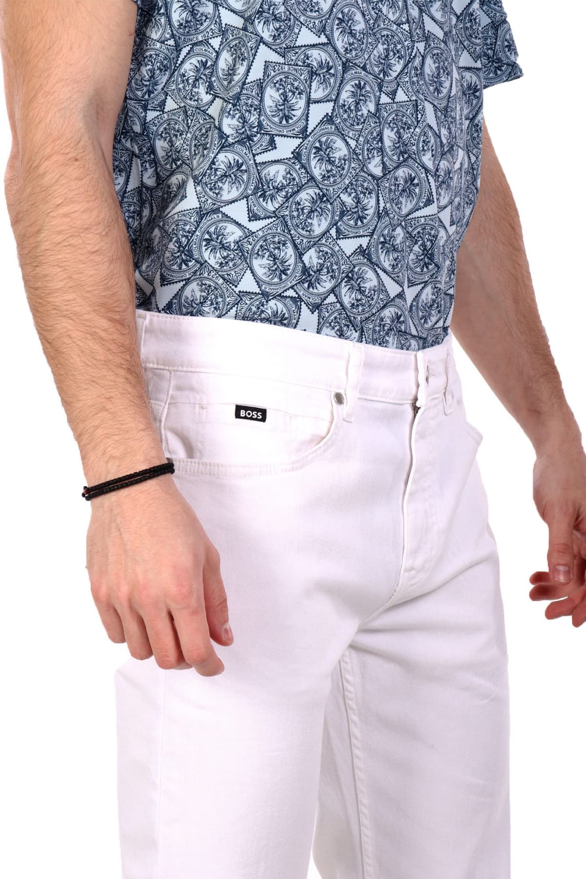 BOSS ΠΑΝΤΕΛΟΝΙ JEANS SLIM FIT H-DELAWARE ΛΕΥΚΟ