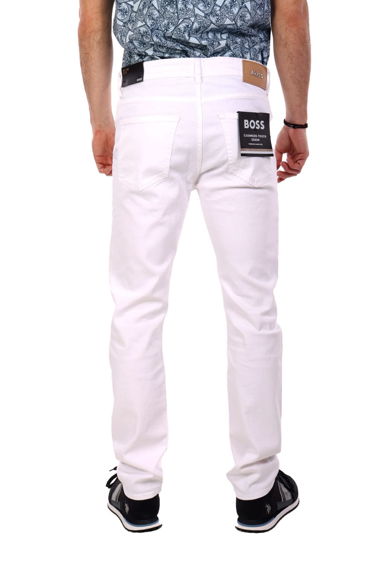 BOSS ΠΑΝΤΕΛΟΝΙ JEANS SLIM FIT H-DELAWARE ΛΕΥΚΟ