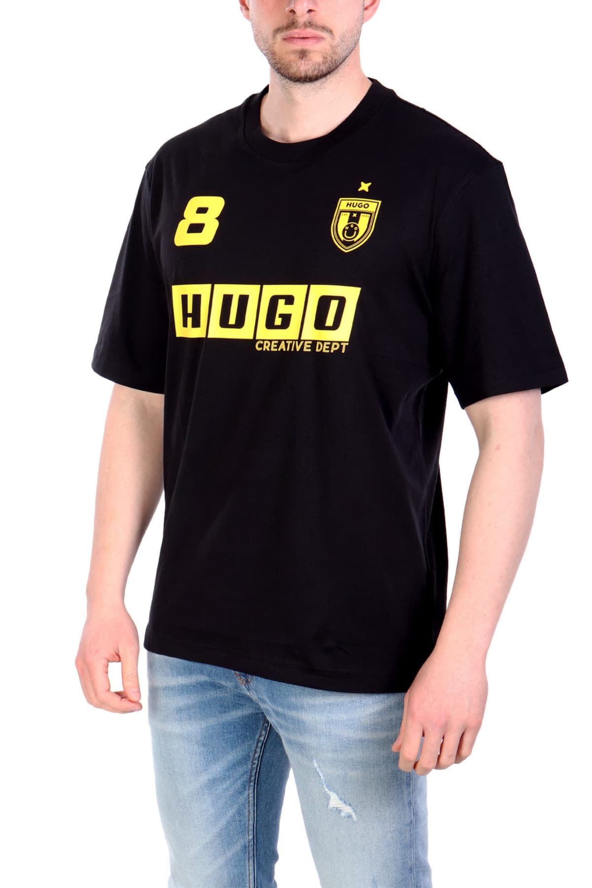HUGO BLUE T-SHIRT NEBULOP ΜΑΥΡΟ