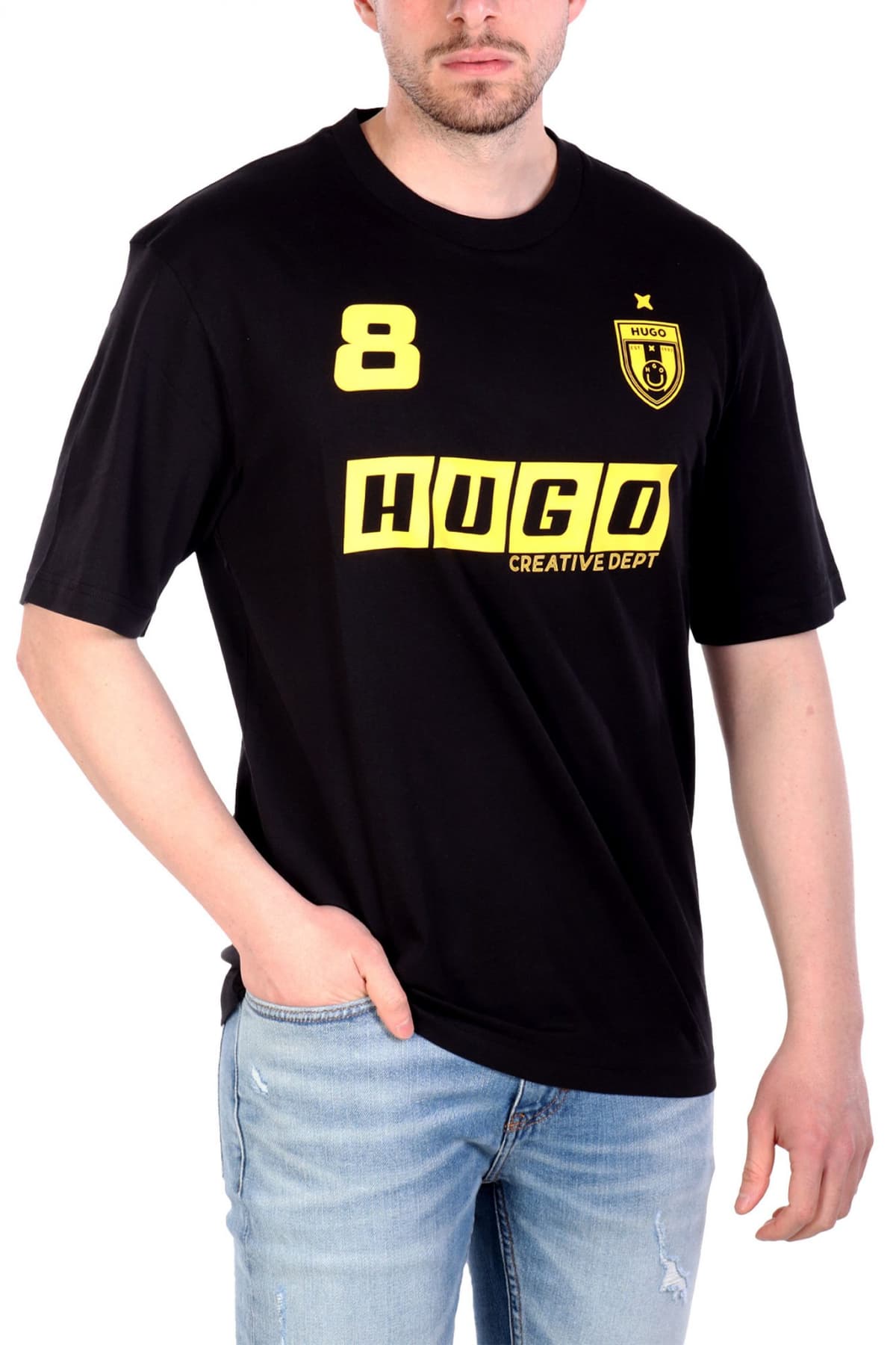 HUGO BLUE T-SHIRT NEBULOP ΜΑΥΡΟ