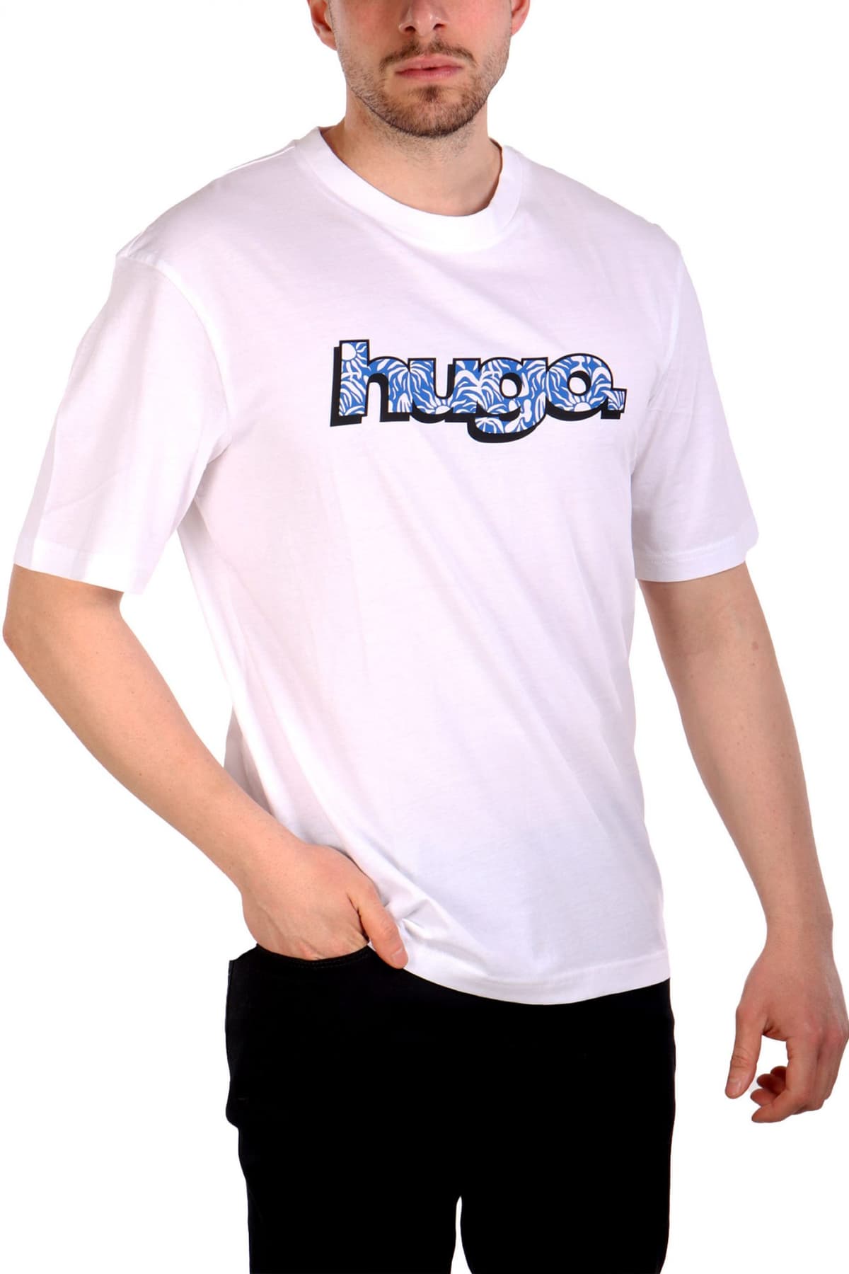 HUGO BLUE T-SHIRT NUGIBOI ΛΕΥΚΟ