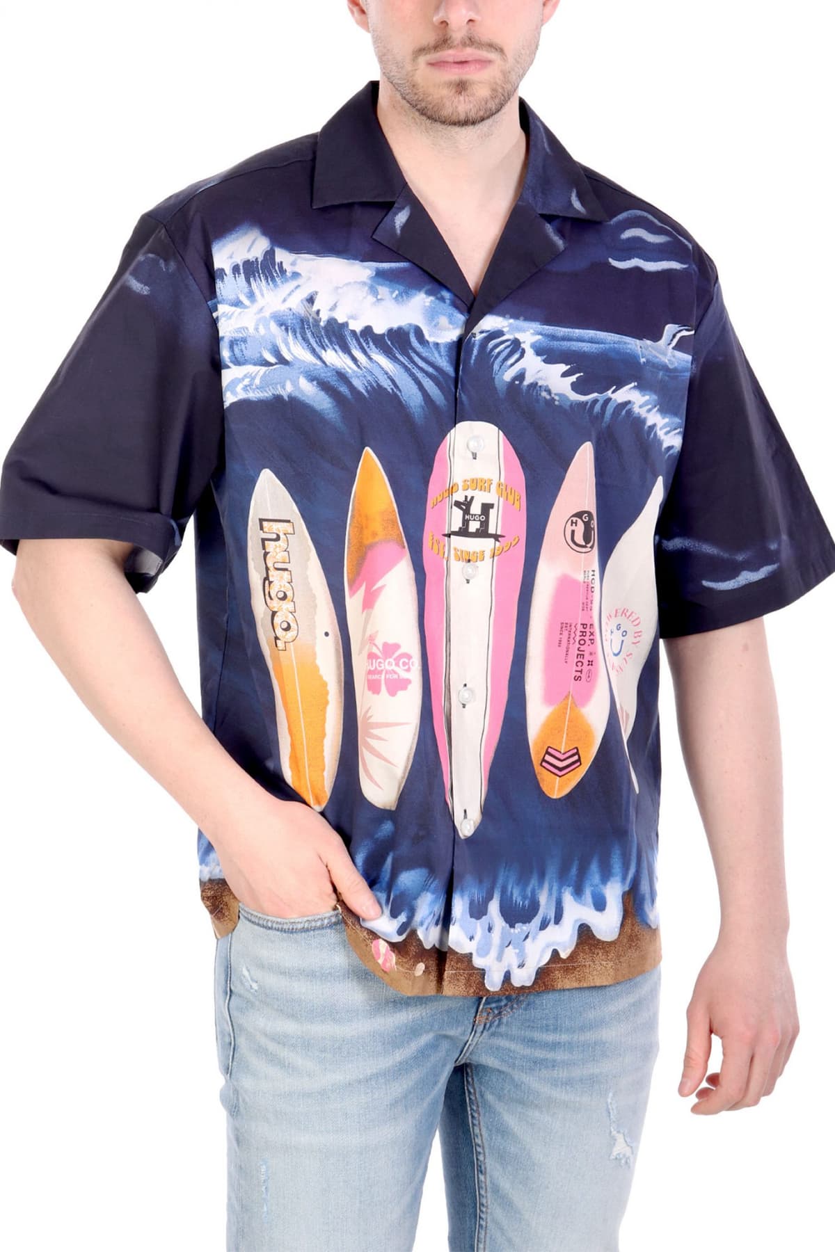 HUGO BLUE ΠΟΥΚΑΜΙΣΟ ELIGINO ΜΠΛΕ