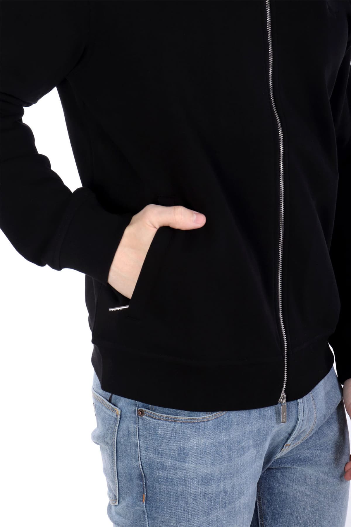 KARL LAGERFELD ΦΟΥΤΕΡ FULLZIP LOGO ΜΑΥΡΟ