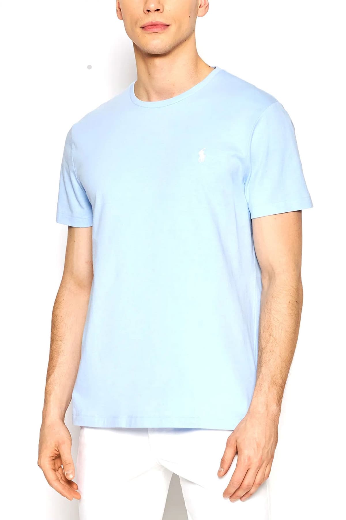 RALPH LAUREN T-SHIRT CUSTOM SLIM FIT LOGO ΣΙΕΛ