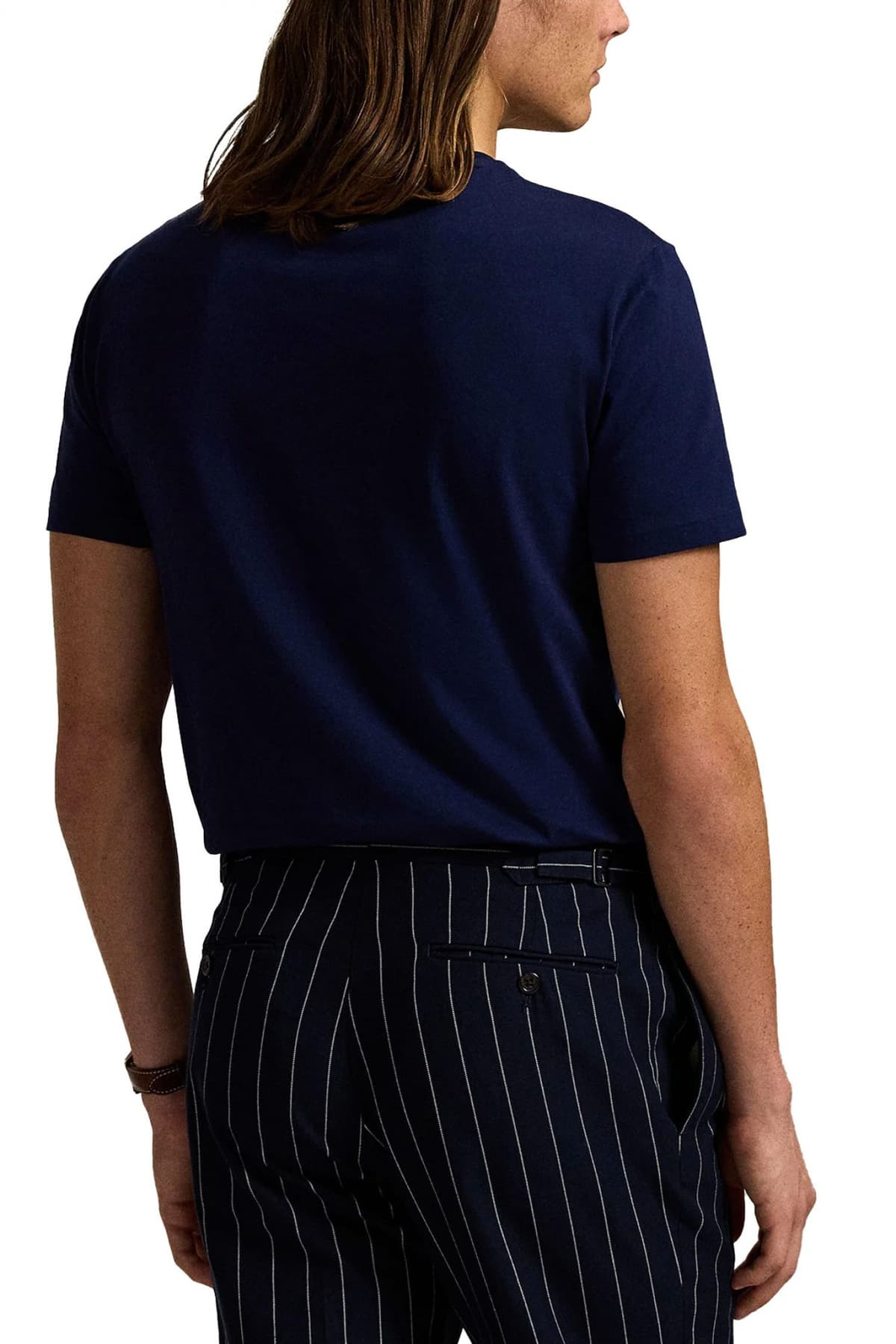 RALPH LAUREN T-SHIRT CUSTOM SLIM FIT LOGO ΡΑΦ ΜΠΛΕ