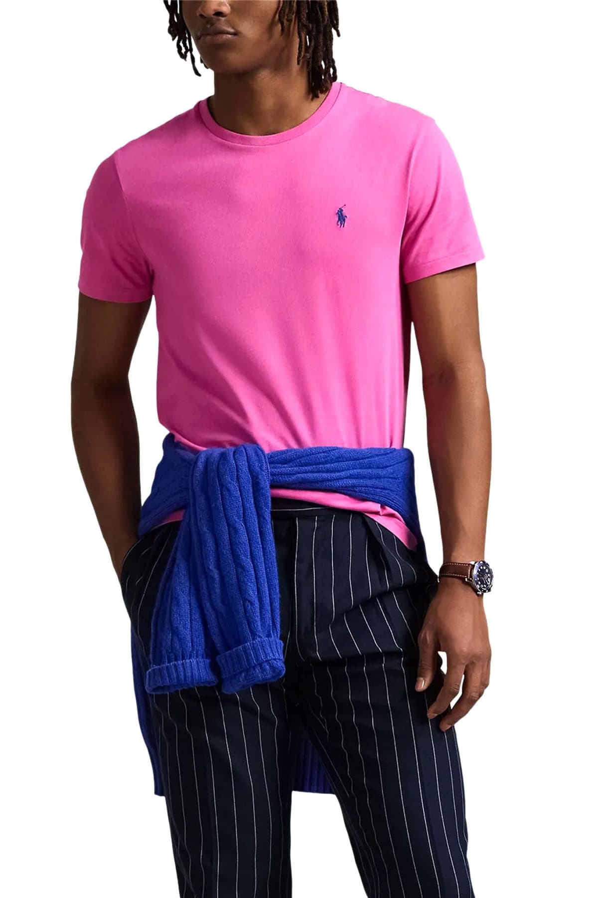 RALPH LAUREN T-SHIRT CUSTOM SLIM FIT LOGO ΦΟΥΞΙΑ