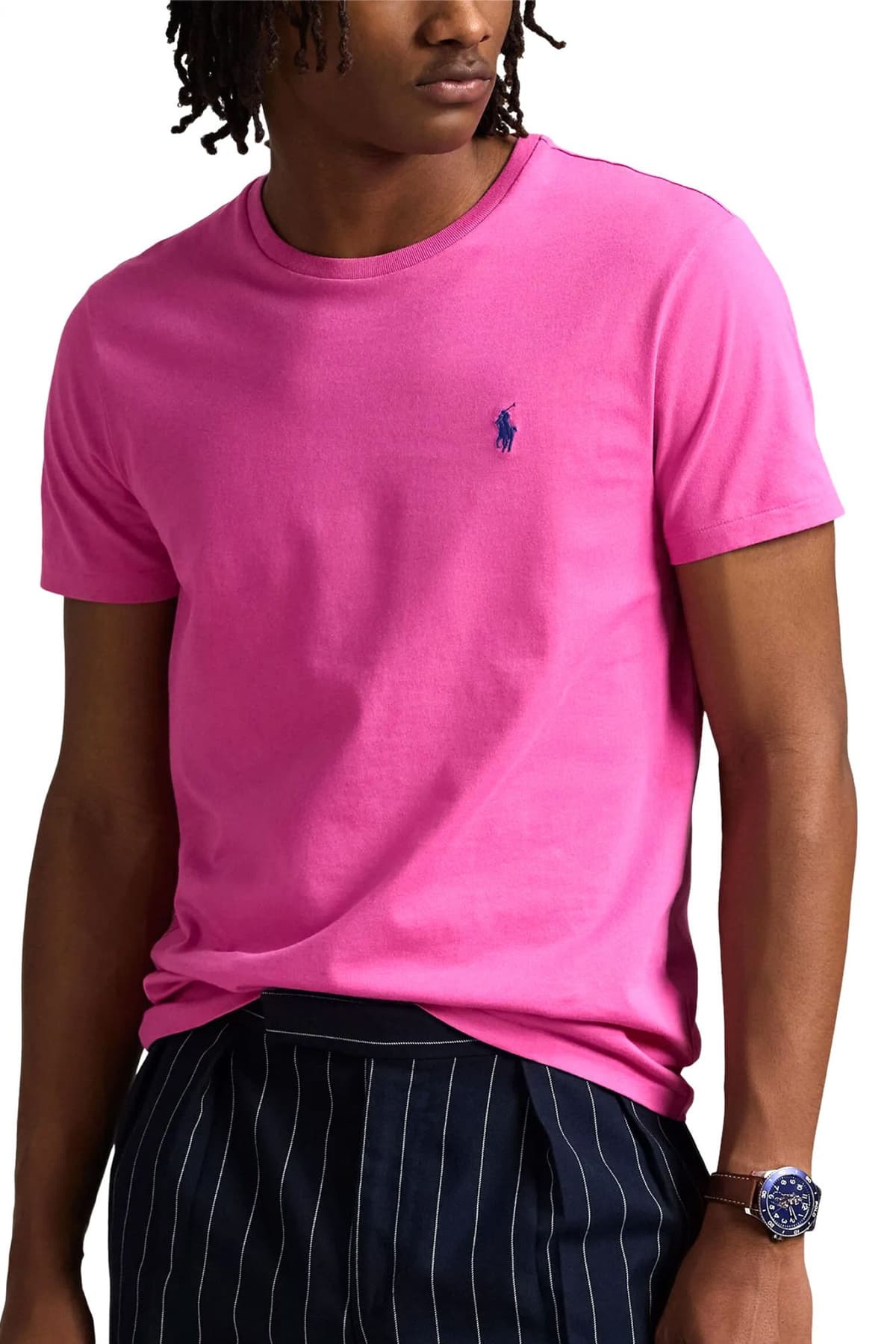RALPH LAUREN T-SHIRT CUSTOM SLIM FIT LOGO ΦΟΥΞΙΑ