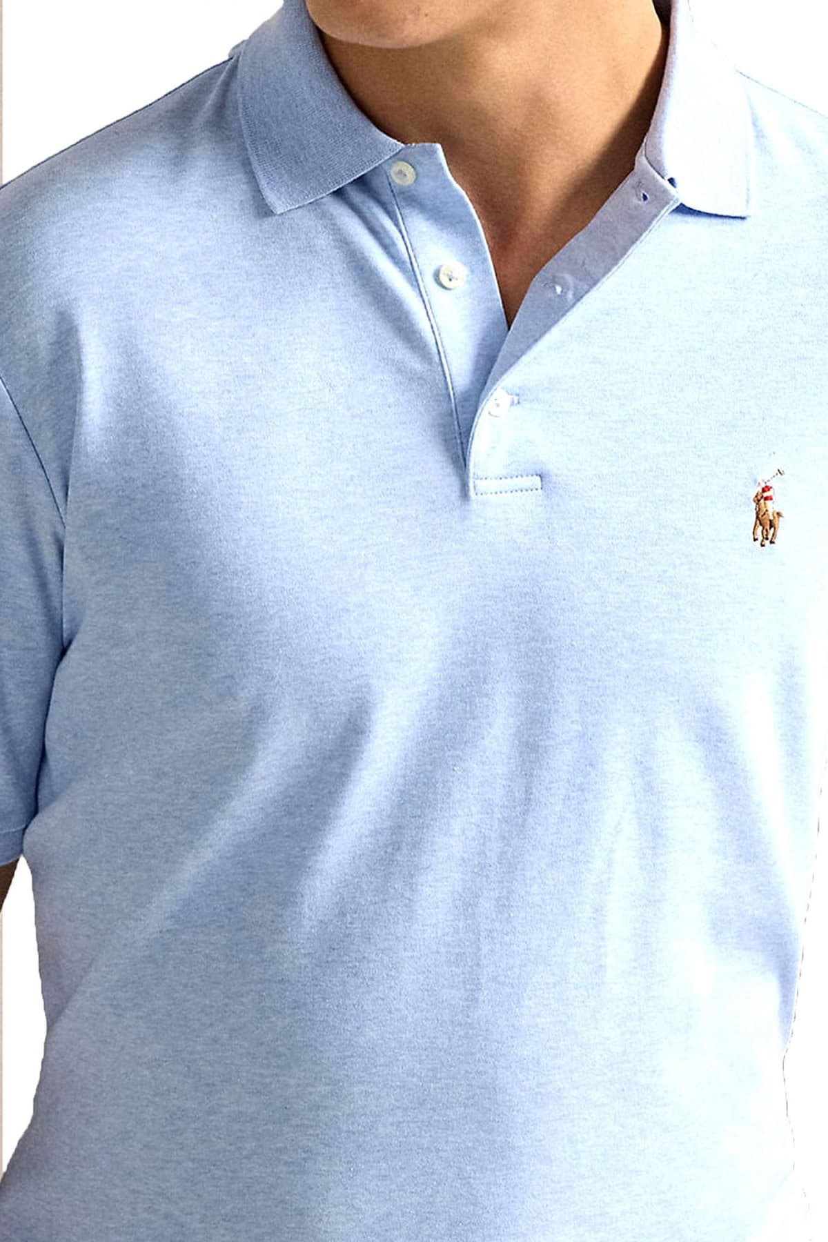 RALPH LAUREN POLO INTERLOCK CUSTOM SLIM FIT LOGO ΜΕΛΑΝΖΕ ΣΙΕΛ