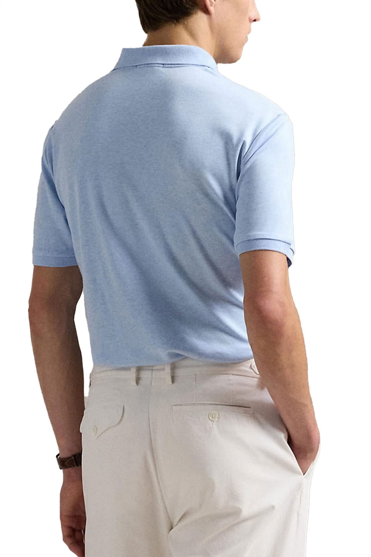 RALPH LAUREN POLO INTERLOCK CUSTOM SLIM FIT LOGO ΜΕΛΑΝΖΕ ΣΙΕΛ