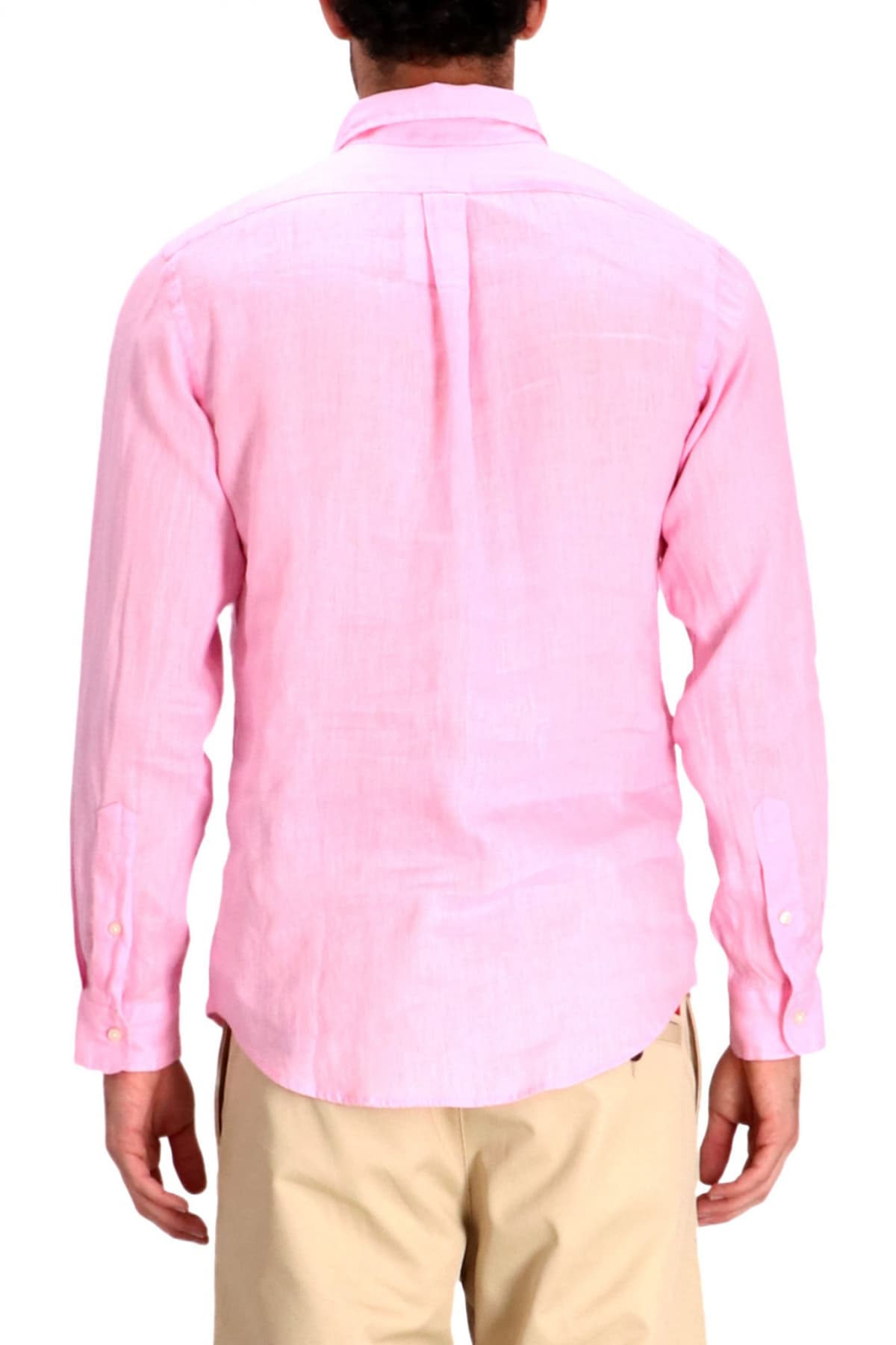 RALPH LAUREN ΠΟΥΚΑΜΙΣΟ ΛΙΝΟ BUTTON DOWN CUSTOM FIT ΡΟΖ