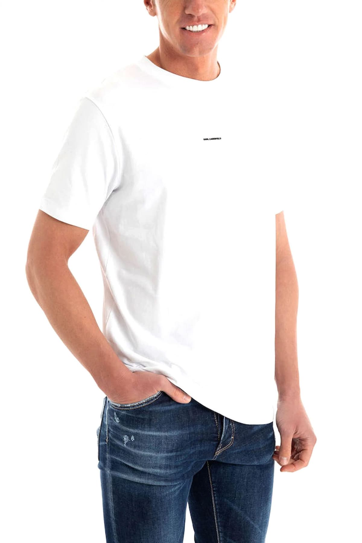 KARL LAGERFELD T-SHIRT LOGO ΛΕΥΚΟ