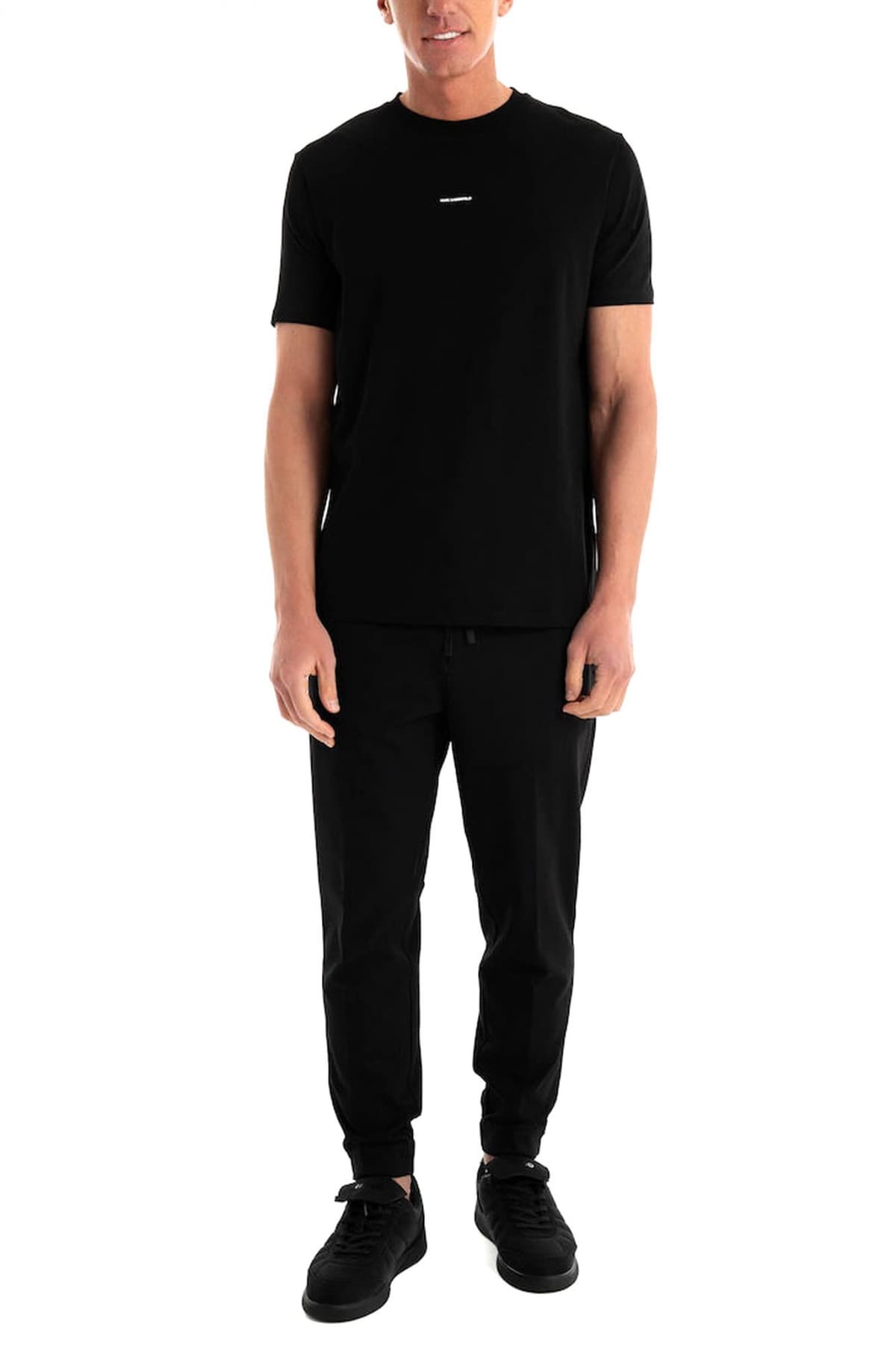 KARL LAGERFELD T-SHIRT LOGO ΜΑΥΡΟ