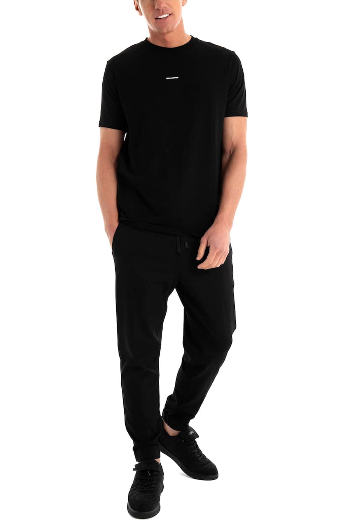 KARL LAGERFELD T-SHIRT LOGO ΜΑΥΡΟ