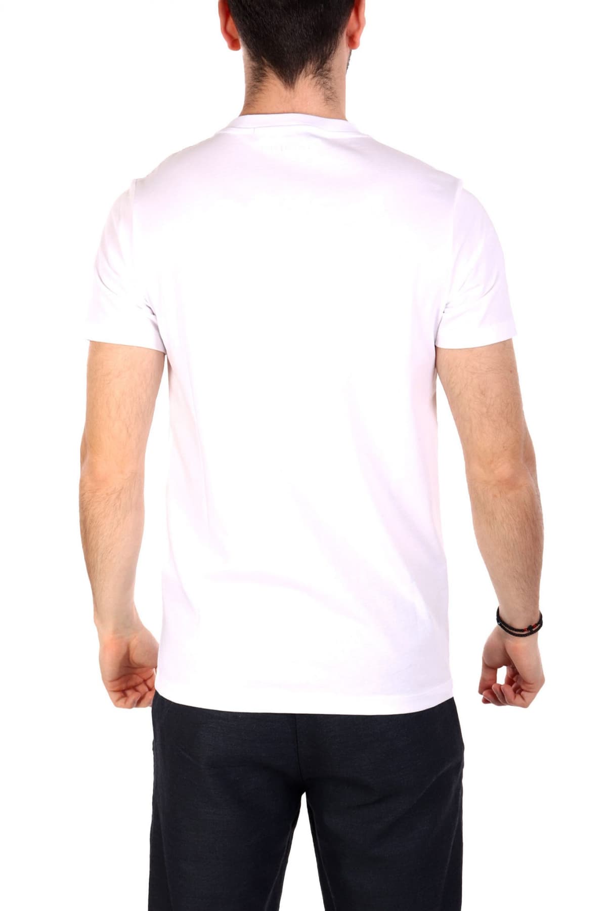 KARL LAGERFELD T-SHIRT CREW NECK METALLIC LOGO ΛΕΥΚΟ