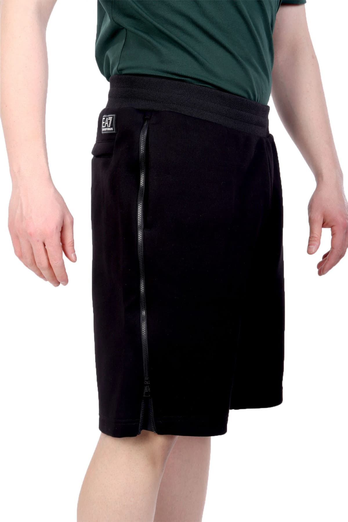 ARMANI 7 ΒΕΡΜΟΥΔΑ ΦΟΥΤΕΡ SIDE ZIP LOGO ΜΑΥΡΟ