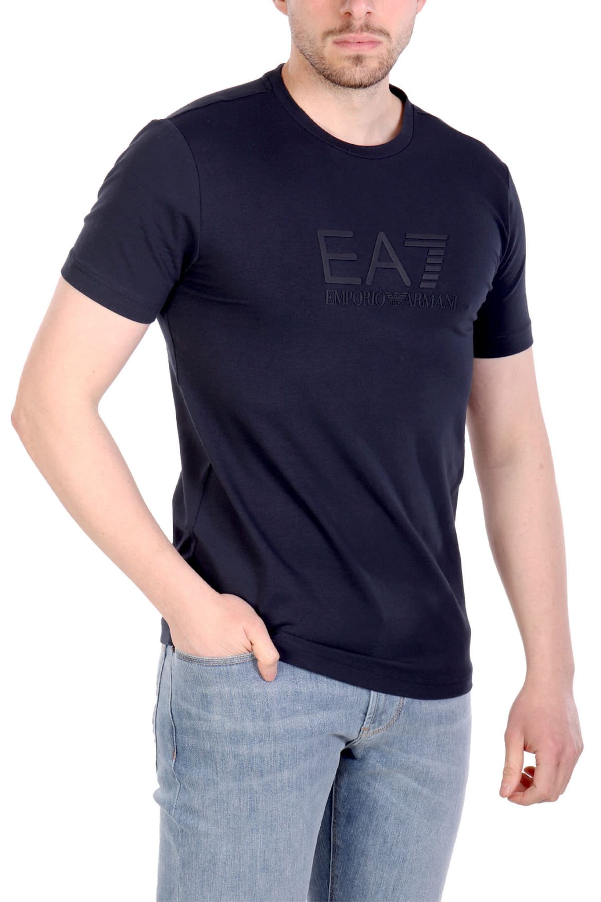 ARMANI 7 T-SHIRT LOGO ΜΠΛΕ