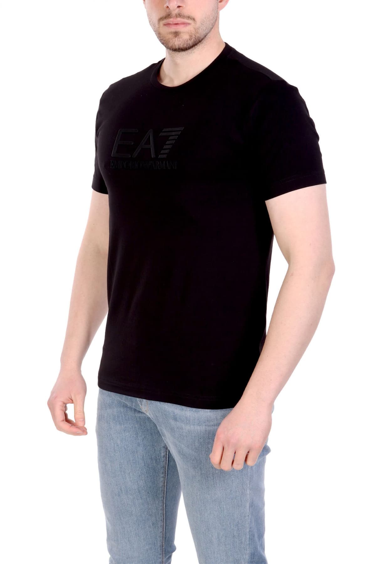 ARMANI 7 T-SHIRT LOGO ΜΑΥΡΟ