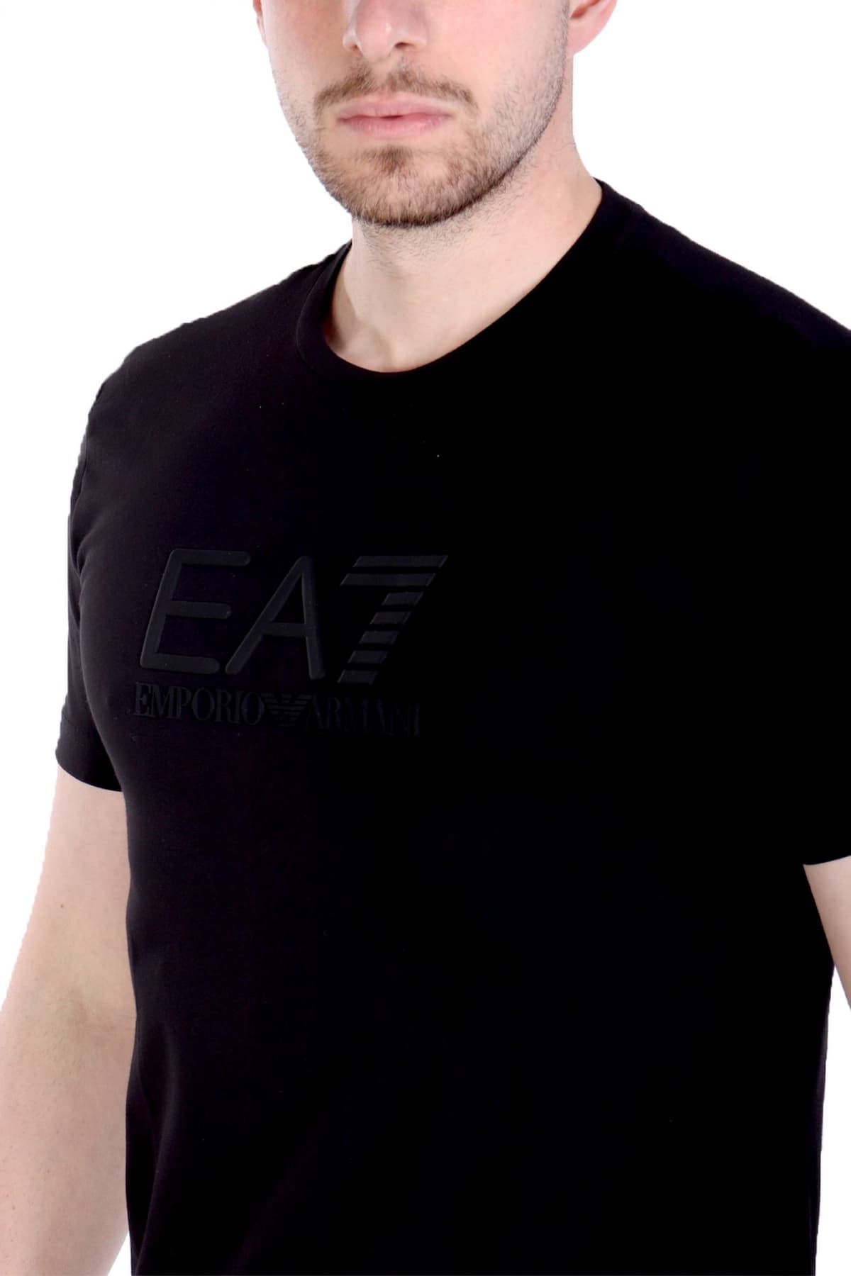 ARMANI 7 T-SHIRT LOGO ΜΑΥΡΟ