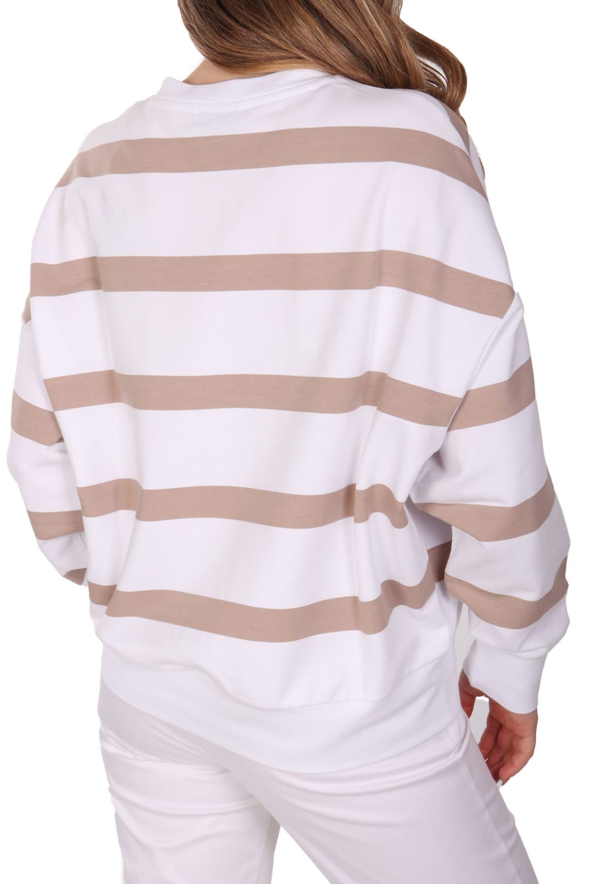 ARMANI 7 ΦΟΥΤΕΡ CREWNECK LOGO ΡΙΓΕ ΛΕΥΚΟ-ΜΠΕΖ