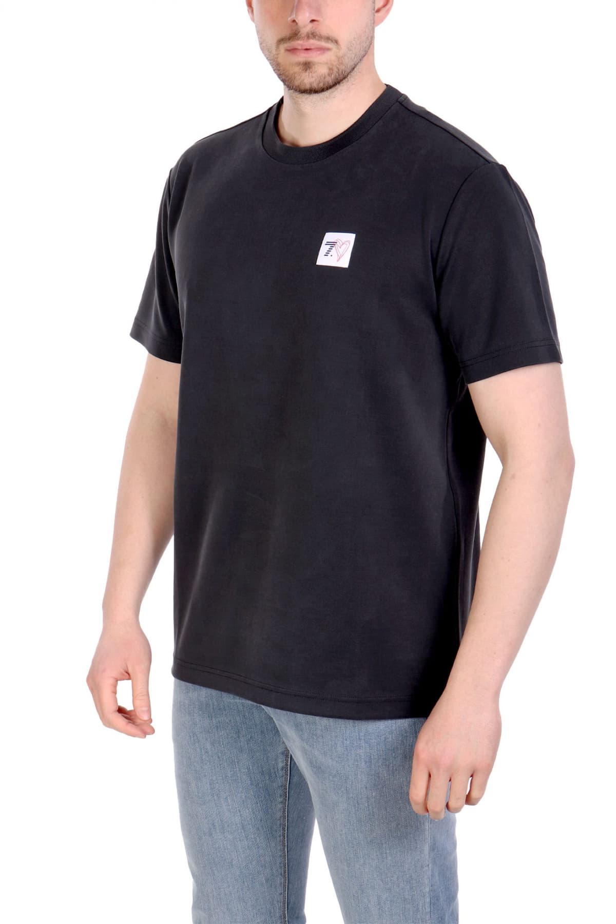 ARMANI 7 T-SHIRT LOGO HEART ΜΑΥΡΟ