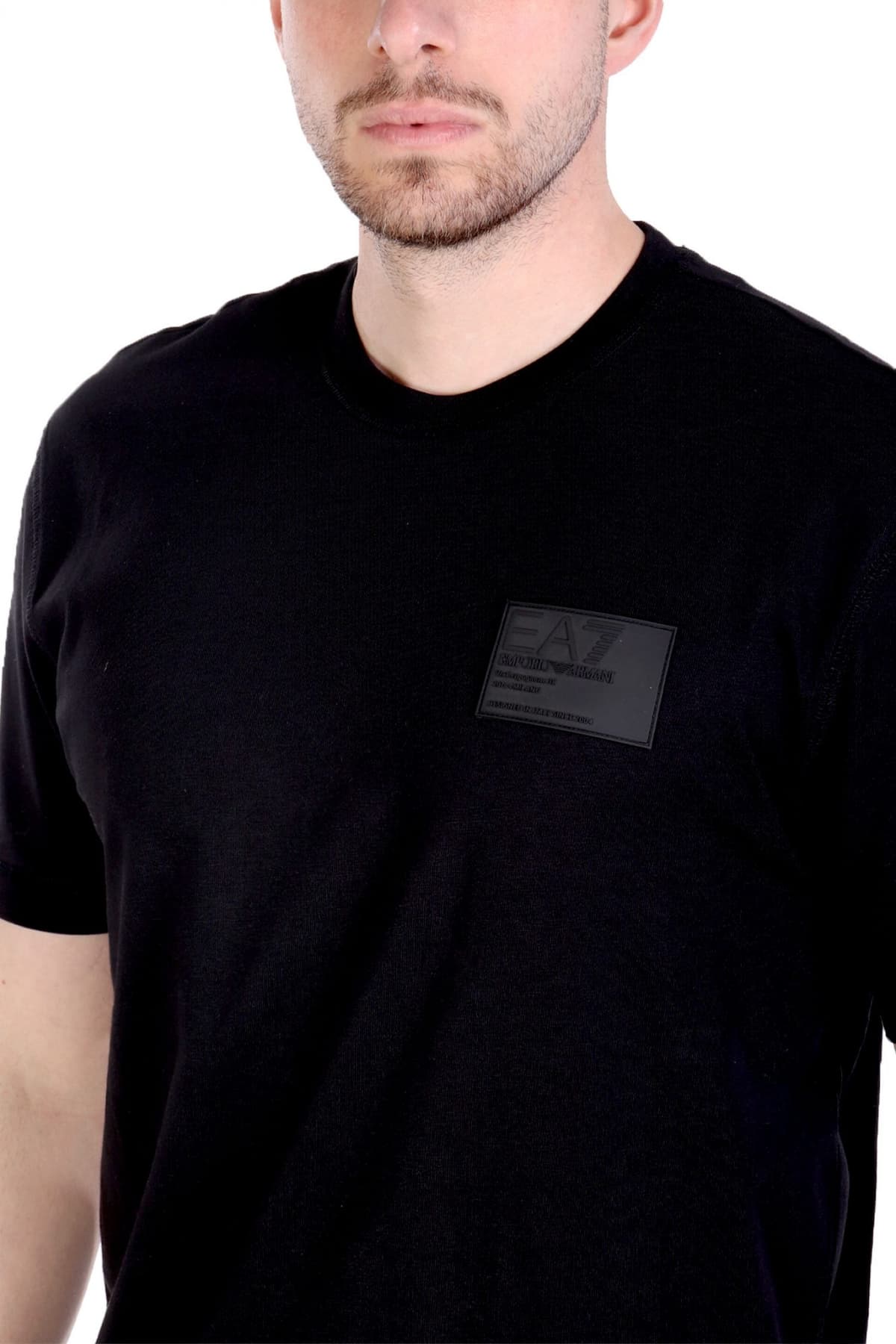 ARMANI 7 T-SHIRT LOGO ΜΑΥΡΟ