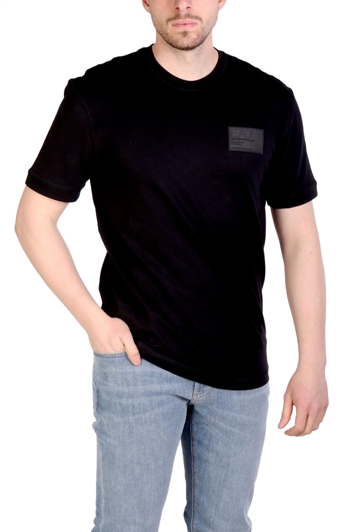 ARMANI 7 T-SHIRT LOGO ΜΑΥΡΟ